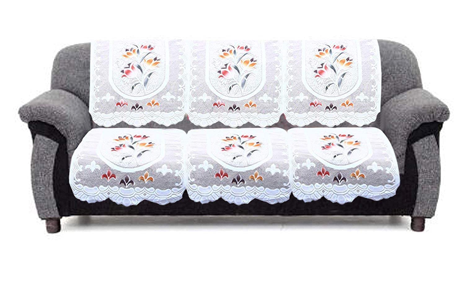 Kuber Industries 2-Piece 3-Seater Sofa Cover - Soft Cotton Flower Print Furniture Protector | Perfect for Living Room, Bedroom & Home Decor (Model: CTKTC28689)