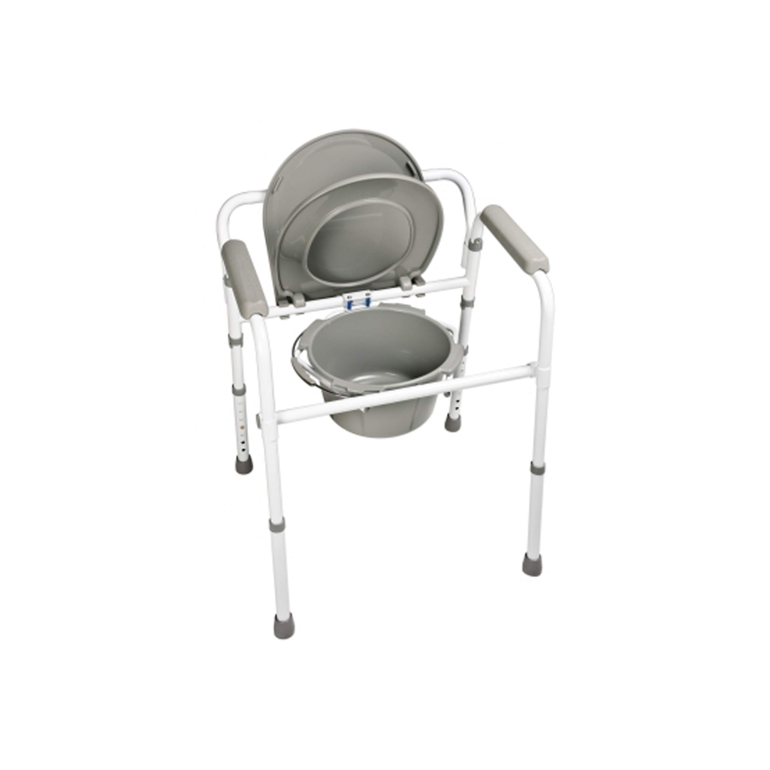 Lumex 3-in-1 Adjustable Height Folding Bedside Commode Chair with Raised Toilet Seat & Safety Rails - Ideal for Elderly Care, Post-Surgery Recovery & Home Healthcare Use