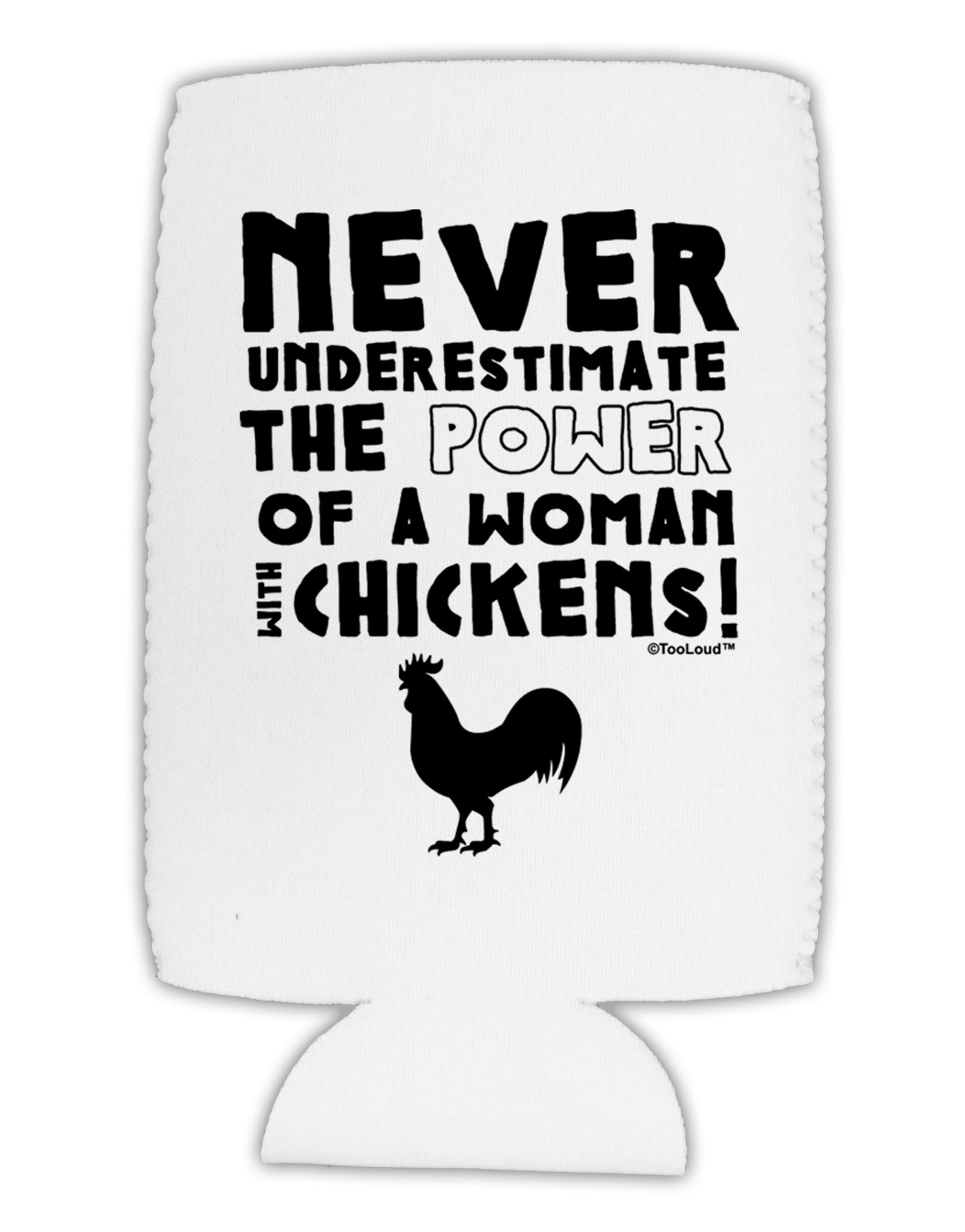 TooLoud Women's Chickens Design Collapsible Neoprene Tall Can Cooler - Perfect for Outdoor Picnics, BBQs, and Keeping Drinks Cold at Parties