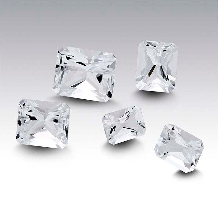 Natural Genuine Arkansas Ice Quartz - White Clear Crystal Quartz Loose Stone 8x6mm to 12x10mm Radiant Cut VVS Quality | Mined & Cut in USA | Perfect for Jewelry Making, Healing Crystals & Energy Work