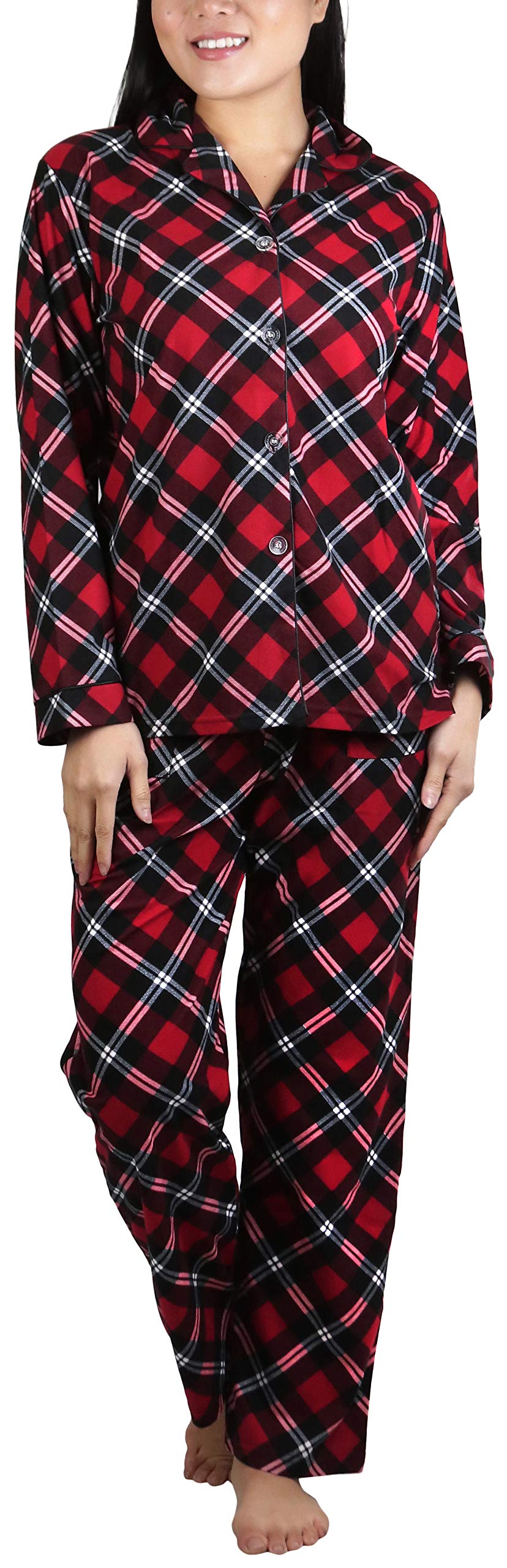ToBeInStyle Women's Soft Cotton Pajama Set - Short Sleeve Top & Drawstring Pants - Comfy Sleepwear for Lounge & Relaxation at Home