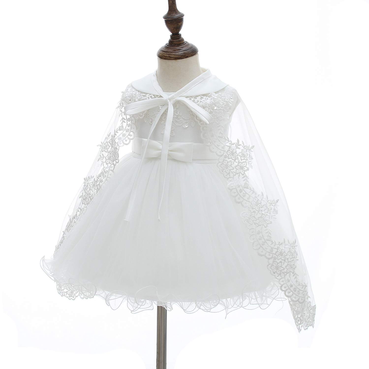 Silver Mermaid Christening Dress for Baby Girls - Satin & Tulle Baptism Gown, Flower Girl Dress, First Birthday Outfit - Perfect for Christenings, Weddings & Special Occasions