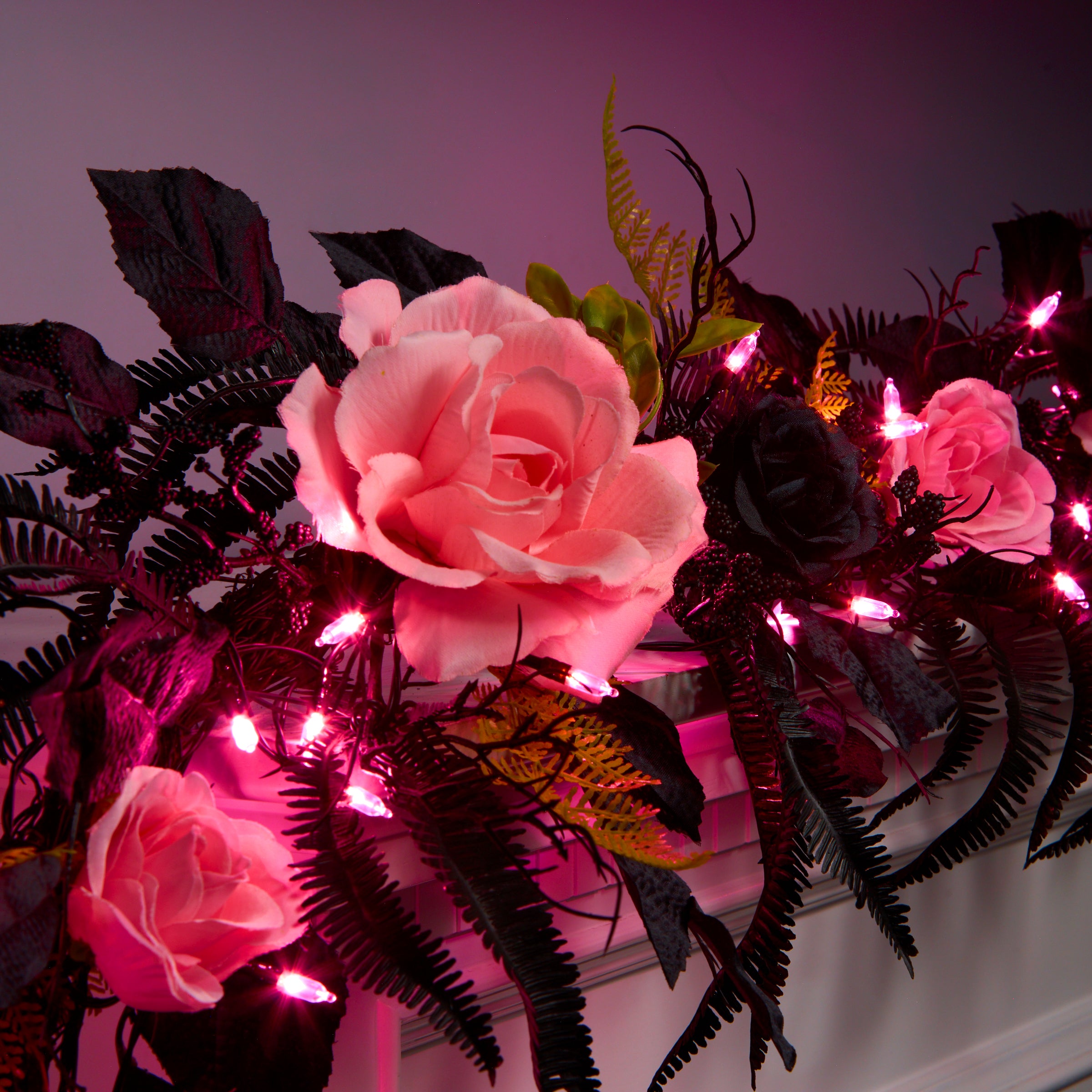 6 ft Halloween Garland with LED Lights - Spooky and Cute Decor for Party, Home, Porch, and Outdoor Halloween Decorations