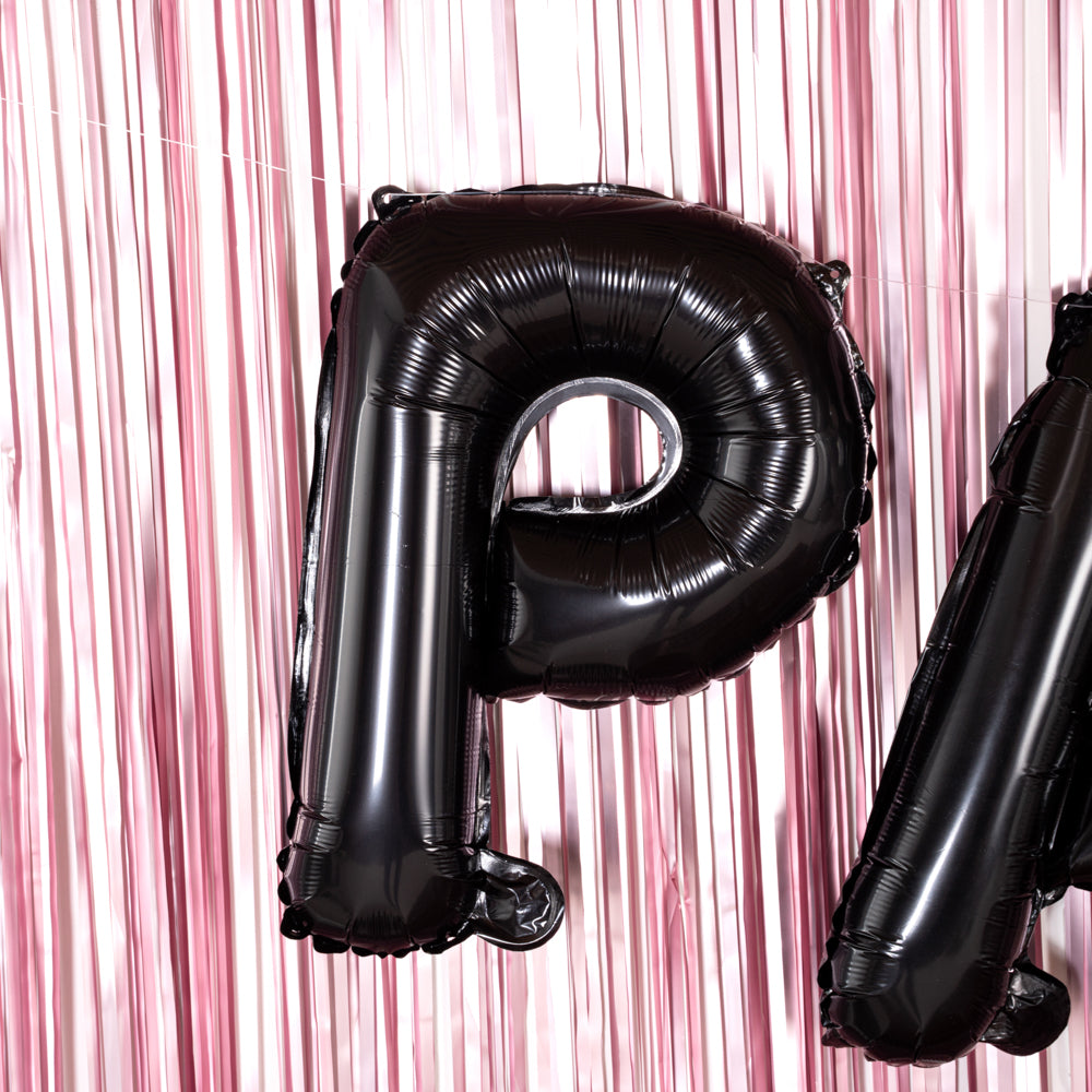 Balloonify Black Mylar Letter P Balloon - 16 Inch Large Foil Alphabet Balloon for Birthday Party Decorations, 1 Count Box - Perfect for Birthday Parties, Baby Showers & Graduation Decor