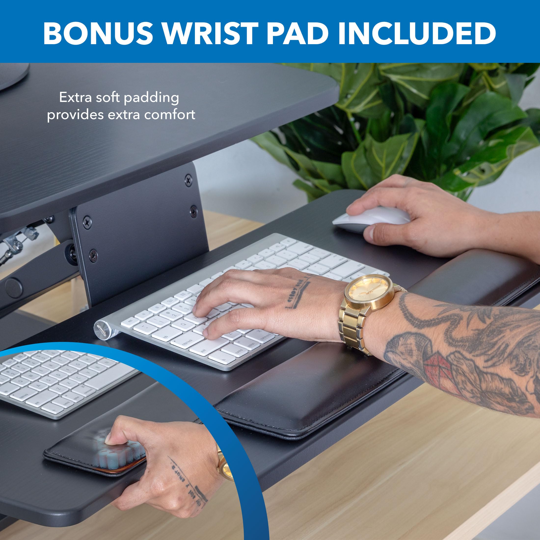 Mount-It! Adjustable Standing Desk Converter with Dual Monitor Mount - 23
