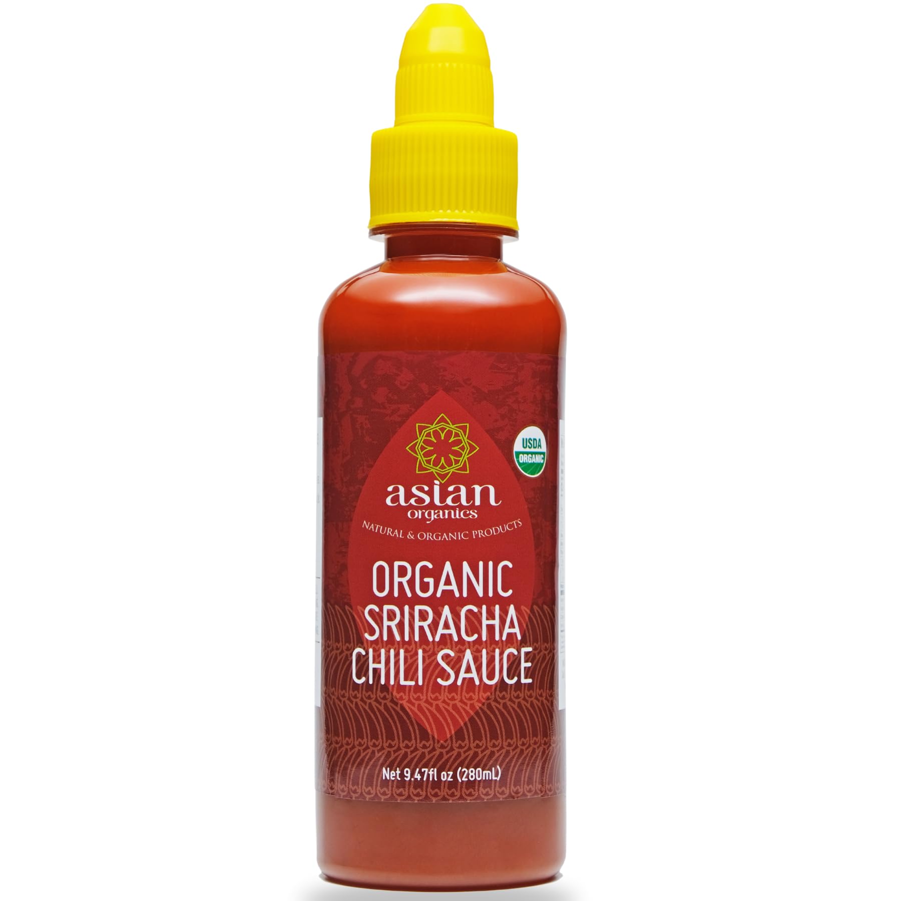 Organic Sriracha Hot Chili Sauce - USDA Certified, Non-GMO, Gluten-Free, No MSG - Authentic Thai Chili Sauce (9.47oz/280mL) - Perfect for Asian Cuisine, Stir-Fries, Noodles & Spicy Food Lovers