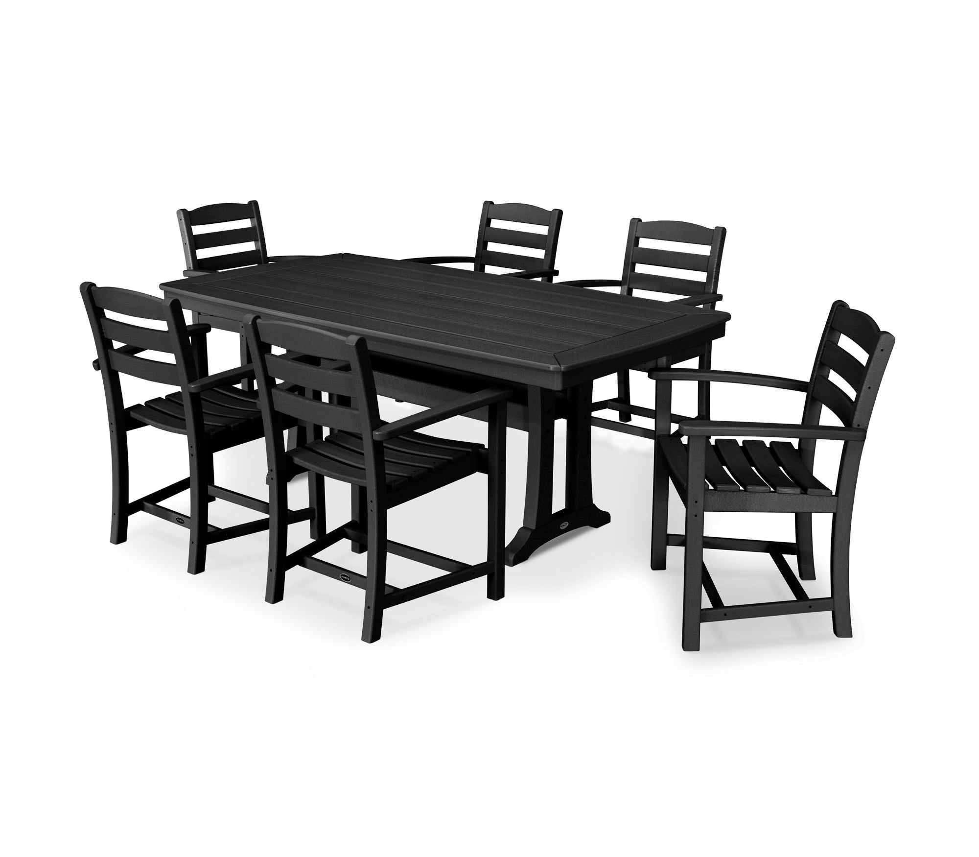 POLYWOOD La Casa Café 7-Piece Arm Chair Dining Set - Outdoor Patio Furniture for Backyard, Garden & Poolside Dining