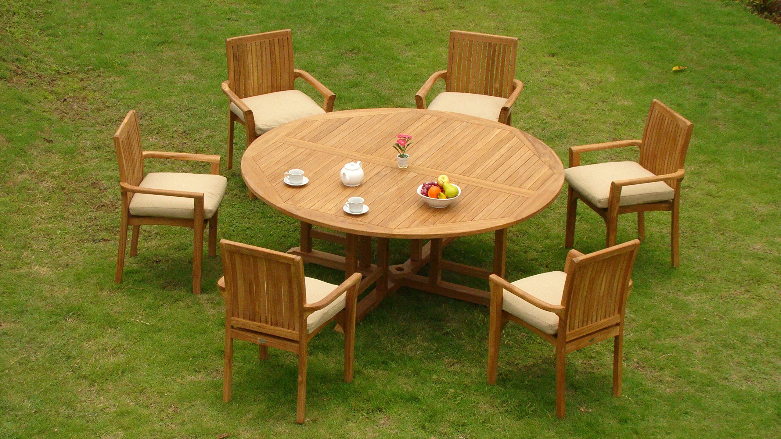 Premium 9-Piece Teak Wood Dining Set - 72