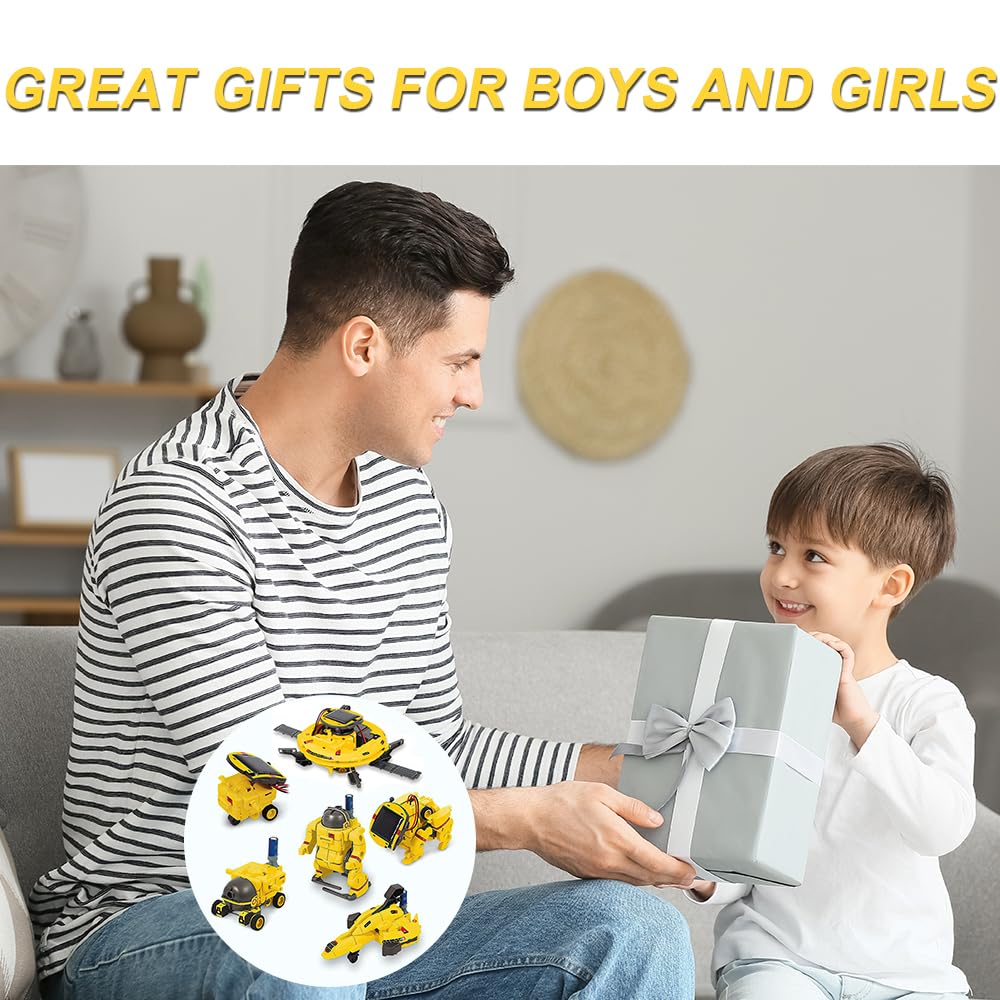 Solar Powered Robot Toy Kit for Kids Ages 8-13 - STEM Educational Building Science Project, DIY Solar Robot Toys for Boys & Girls - Perfect for Birthday Gifts & Classroom Science Activities