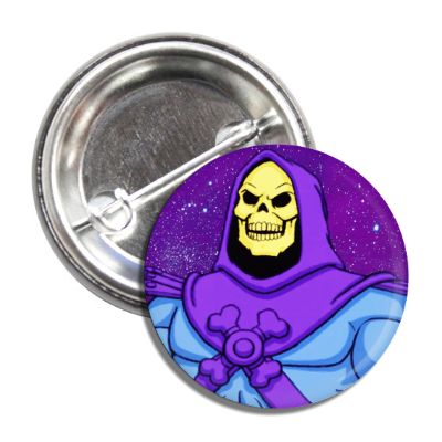 Skeletor Button - Vintage Cartoon Character Novelty Pin Badge for Backpacks, Jackets & Hats - Perfect for Cosplay, Collectors & 80s Nostalgia Fans