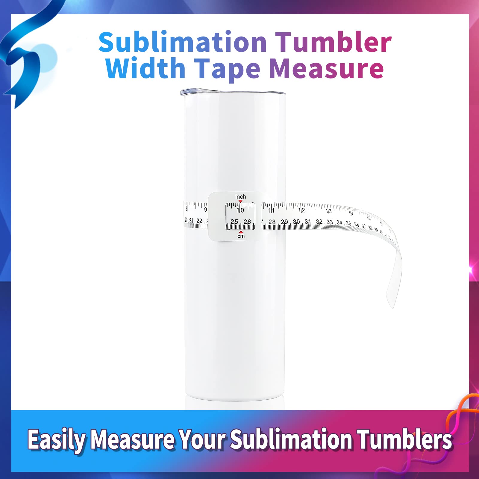2 Pack Sublimation Blanks Tumblers Width Measurer - Easy Height & Width Measurement Tool for Heat Press Sublimation Tumblers & Skinny Straight Cups - Perfect for DIY Crafting and Personalized Drinkware Projects
