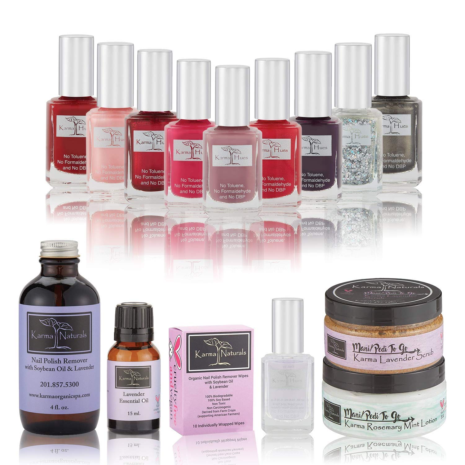 Christmas Nail Polish Set - 15pc Rare Collection with Base Coat, Natural Nail Polish Remover & Lavender Essential Oil | Holiday Manicure Kit for Party, Gift Giving & Festive Nail Art