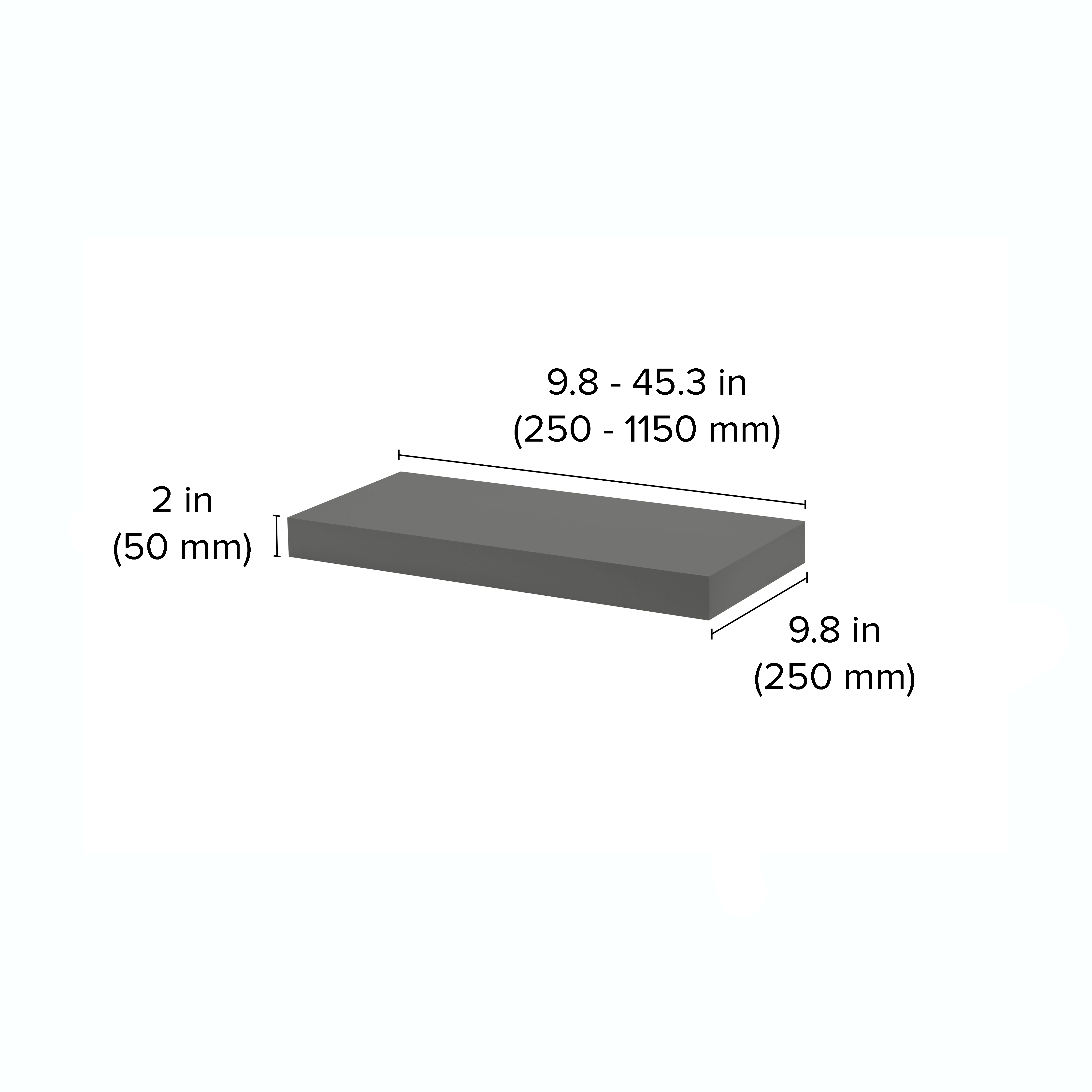 2 Inch Thick Floating Bathroom Shelves - Waterproof Wall Mounted Storage Shelf for Shower, Toiletries & Towels - Perfect for Small Bathroom Organization & Space Saving