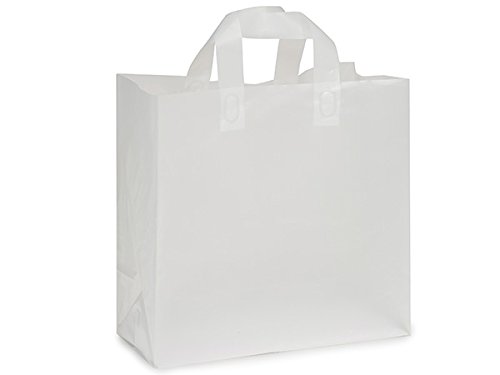 Premium 3 MIL Clear Frosted Plastic Gift Bags with Handles - 12x6x12 Inches, 25 Pack - Heavy Duty Bakery & Party Favor Bags for Cookies, Cupcakes, Candies & Wedding Favors