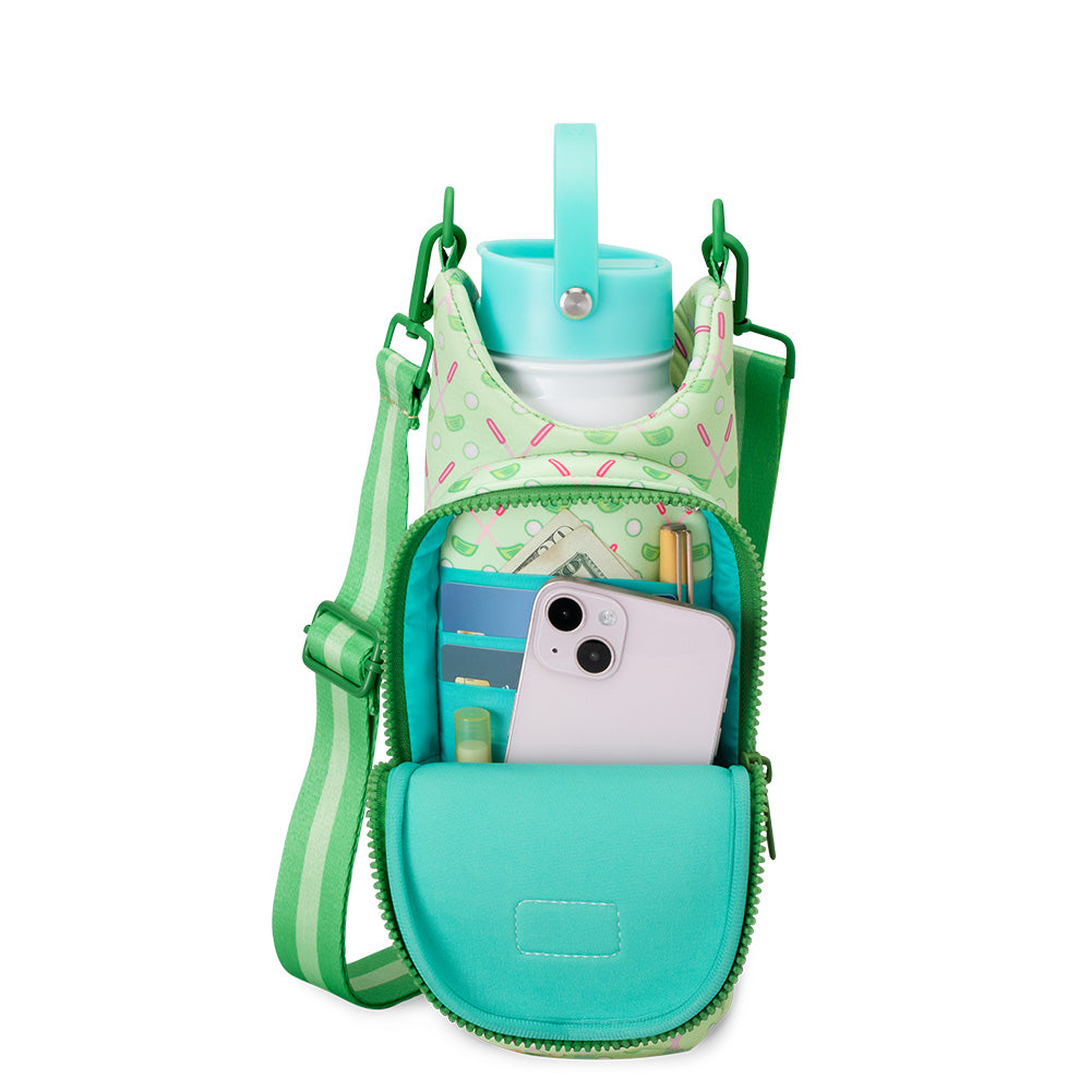 Tee Time Water Bottle Sling - Insulated Golf Water Bottle Holder with Adjustable Strap - Perfect for Golf, Hiking, and Outdoor Activities