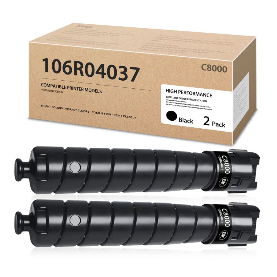 DOPHEN C8000 Toner 2 Pack - High Yield Black Replacement Toner Cartridge for Xerox VersaLink C8000 Printer (106R04037) | Perfect for Office Printing & Bulk Document Production