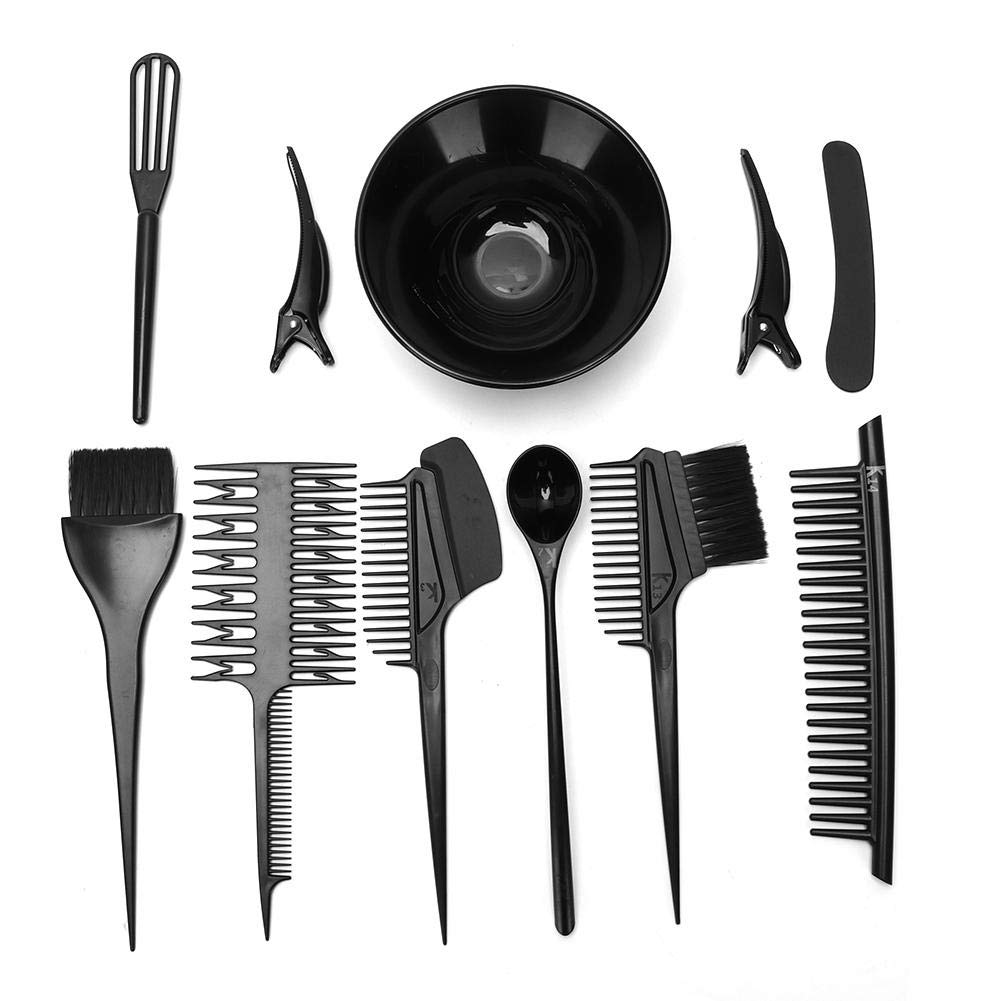 10pcs Professional Hair Coloring Kit - Double-Sided Dye Combs, Brushes & Mixing Bowl for DIY Salon & Home Use | Perfect for Balayage, Highlights & Root Touch-Ups