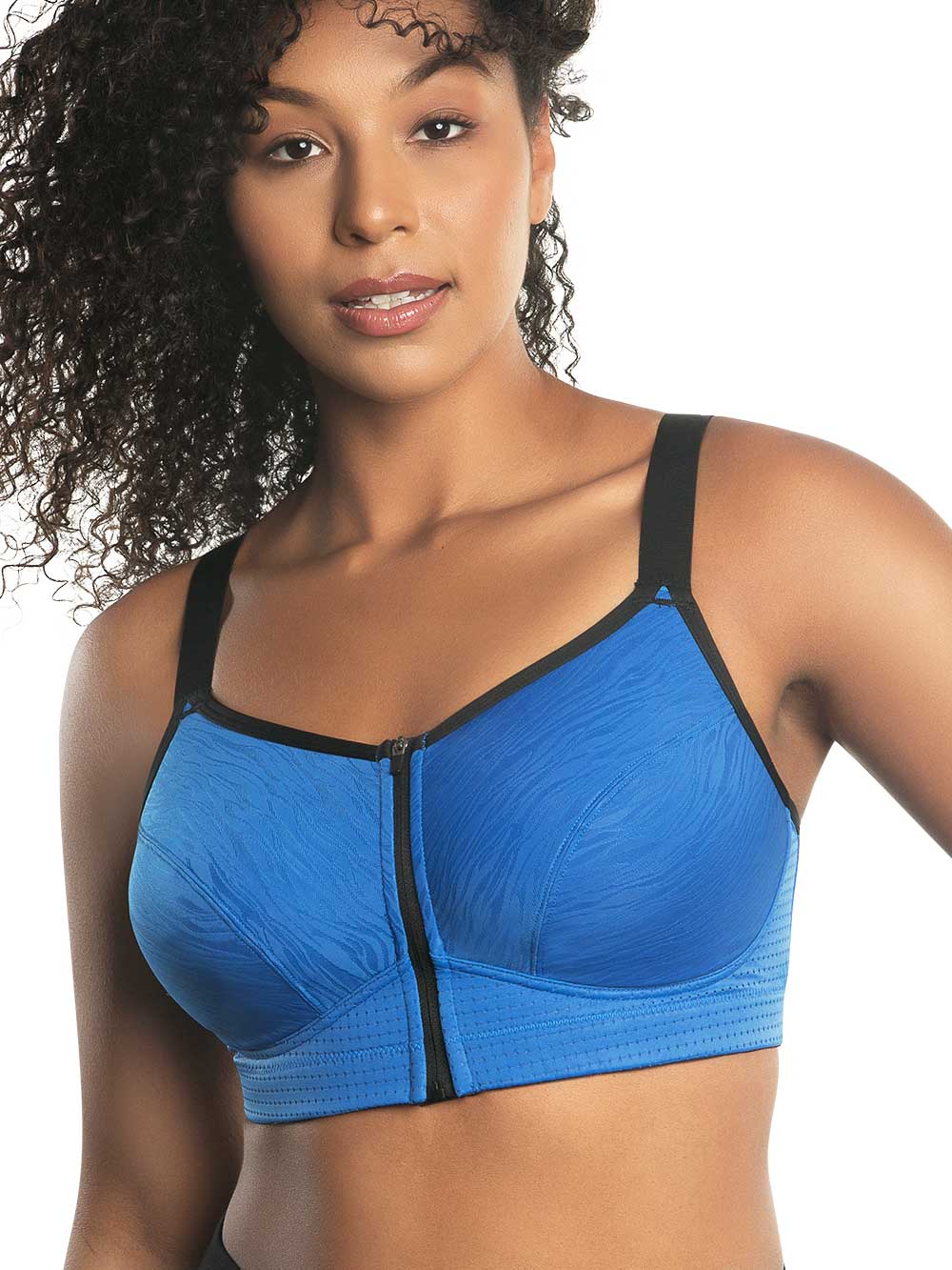 Wire-Free Zip Front Sports Bra for Women - Comfortable & Supportive Workout Bra for Running, Yoga & Gym