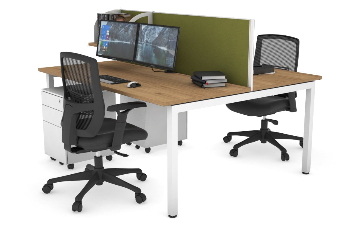 Quadro Square Legs 2 Person Office Workstation Desk - 1200L x 700W Modern Shared Workspace Solution for Home & Business Offices