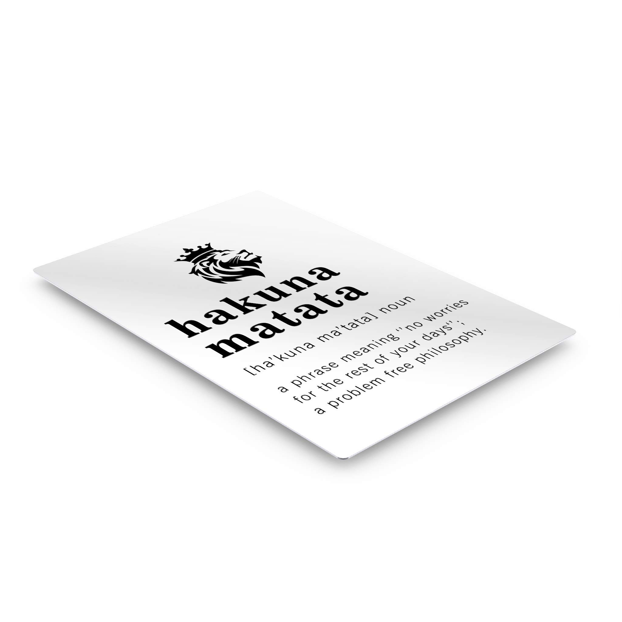 Funny Noun Dictionary Definition of Hakuna Matata Metal Print - Inspirational Quote Wall Art for Office, Living Room, Bedroom & Bathroom - Ready to Hang Home Decor (40x30 inches, Made in USA) - Perfect Gift for Disney Fans & Stress-Free Lifestyle Enthusiasts
