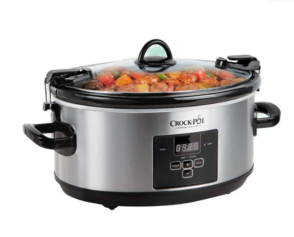 Crock-Pot 7 Quart Programmable Slow Cooker with Digital Timer & Carry Handle - Perfect for Family Dinners, Potlucks & Meal Prep