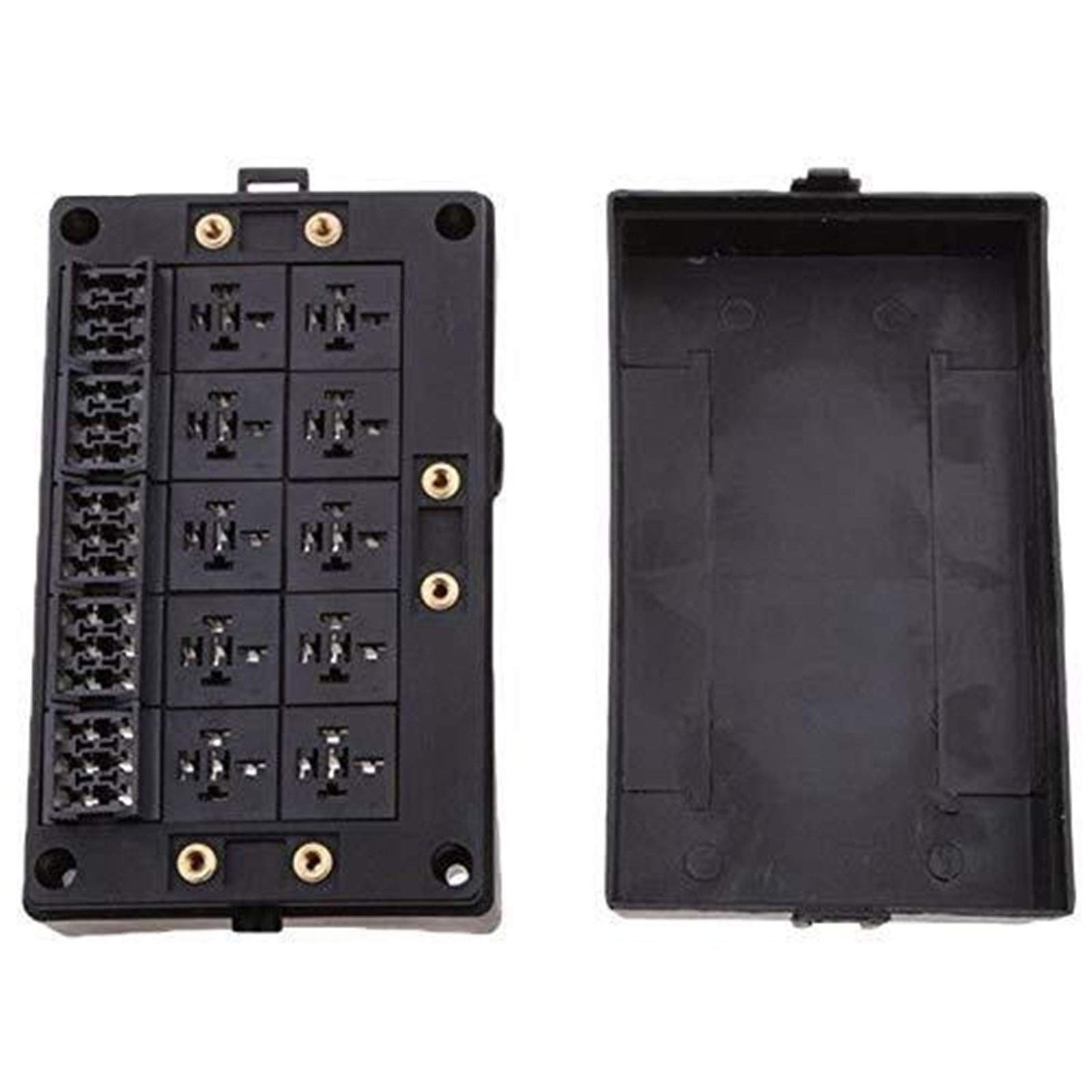 18 Way Blade Fuse Holder Relay Socket Black Box - Waterproof Automotive & Marine Fuse Block with LED Indicator - Perfect for Car, Boat, RV Electrical System Protection