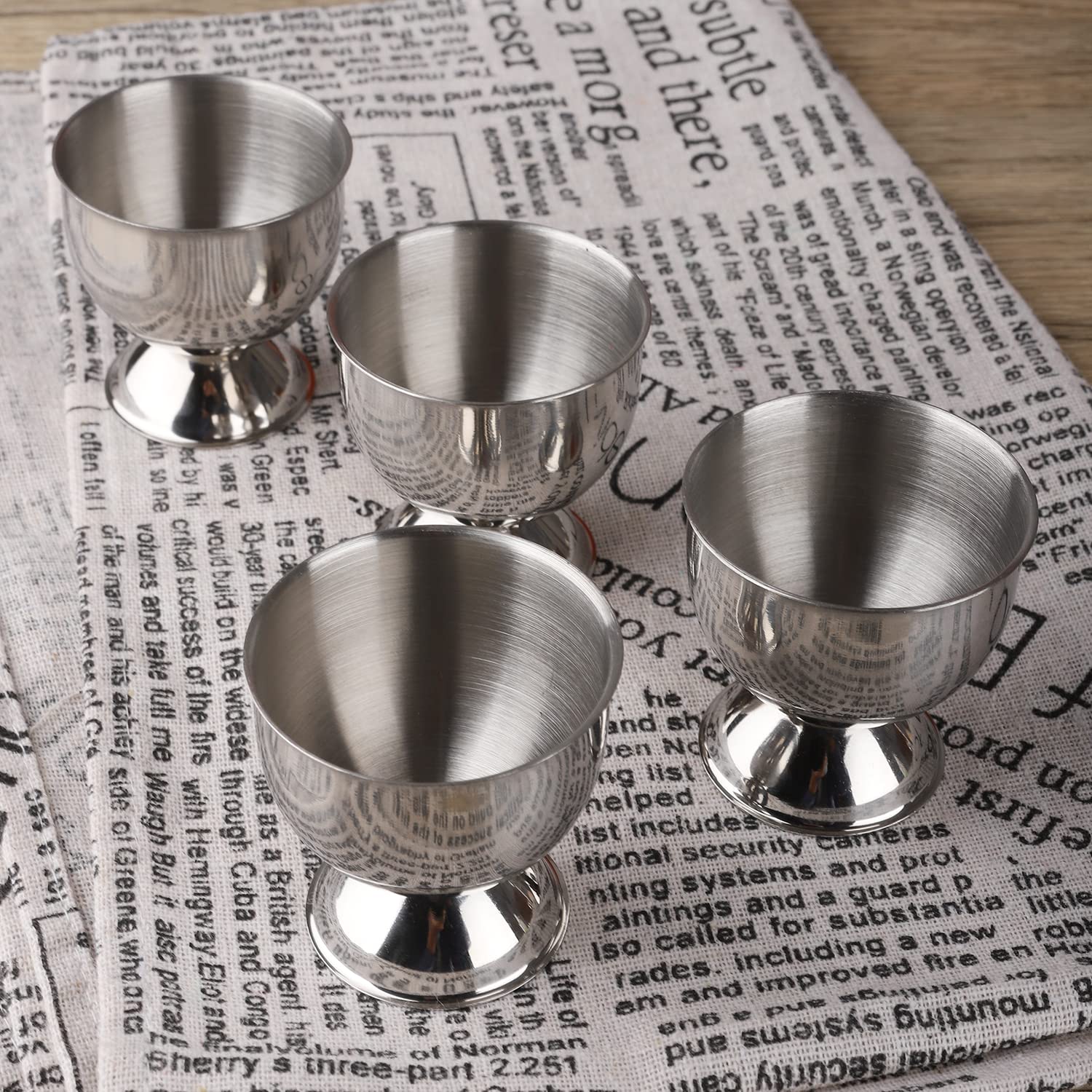 Stainless Steel Egg Cups Set - 6 Pack for Hard & Soft Boiled Eggs | Durable Egg Holder Tray | Perfect for Breakfast, Kitchen, Restaurants & Easter Decor