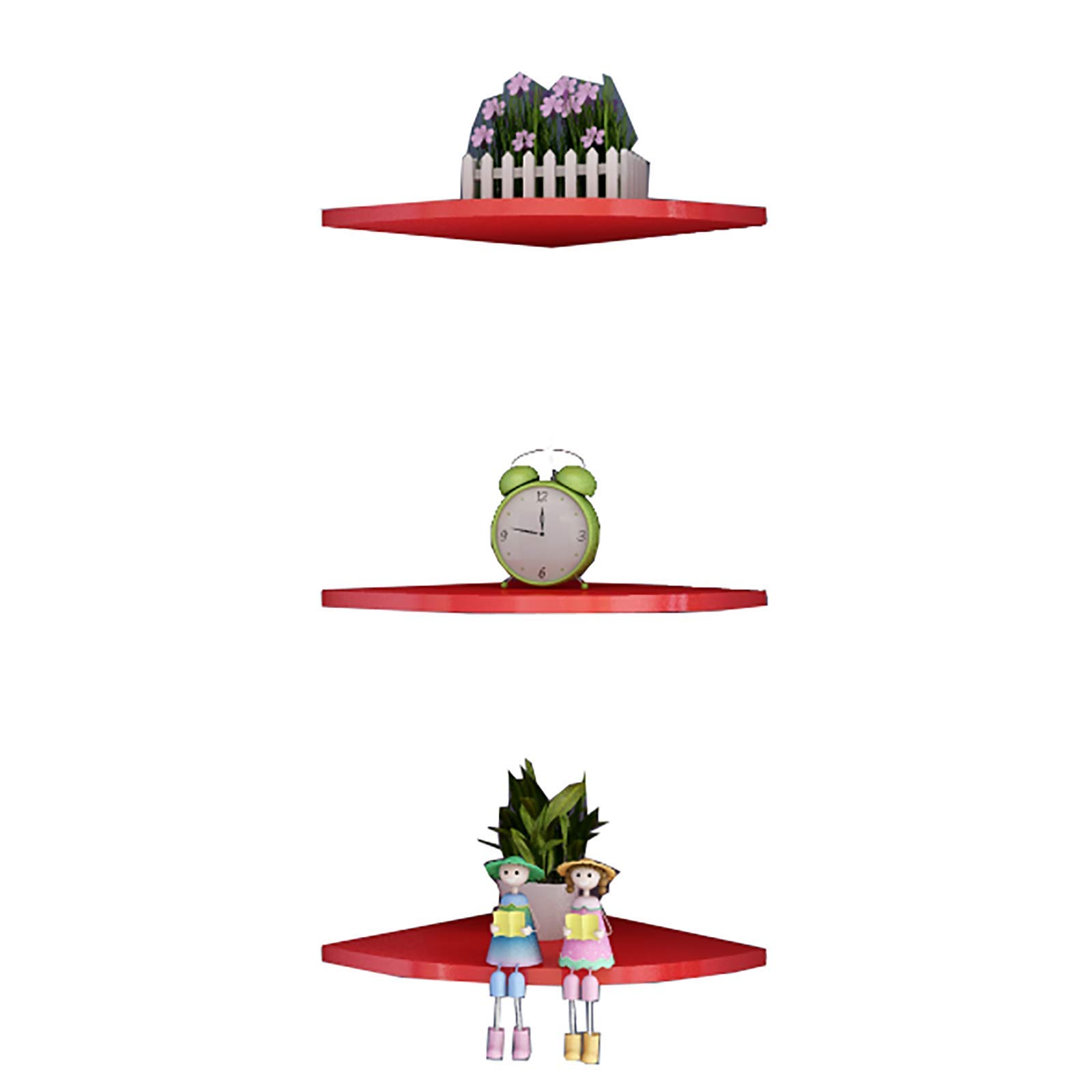 Set of 3 MDF Corner Floating Shelves - Wall Mounted Decorative Shelves for Bathroom, Bedroom, Living Room, Kitchen & Office - Scandinavian Industrial Style - 20kg Load Capacity (25cm) - Perfect for Small Spaces, Home Organization & Displaying Decor Items