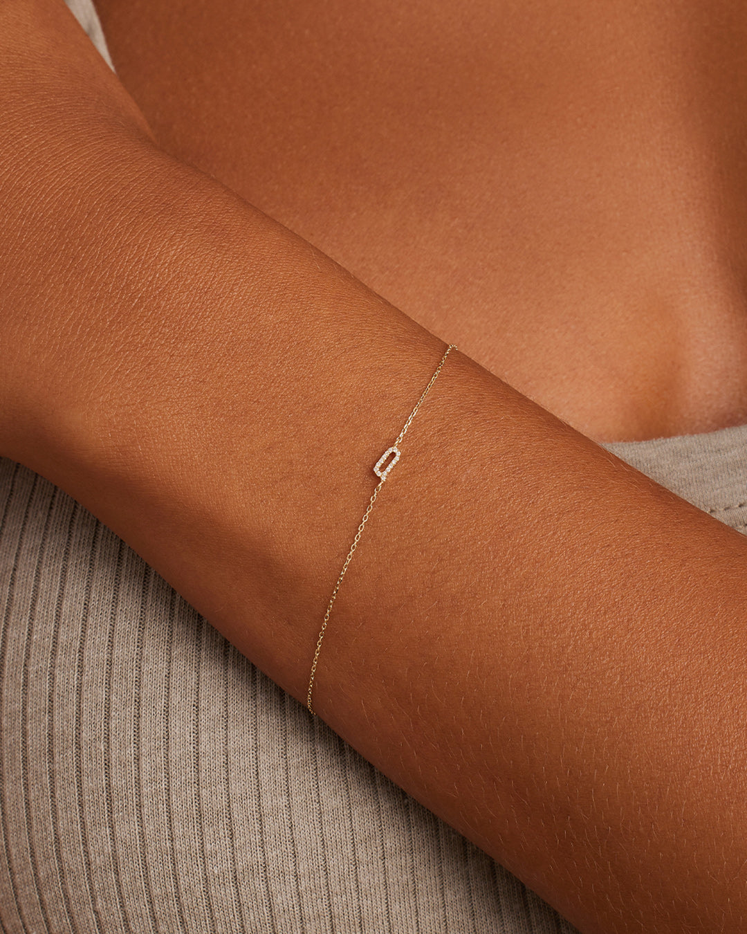 Diamond Pavé Alphabet Bracelet - Personalized Initial Letter Bracelet for Women, Sterling Silver or Gold Plated, Elegant Gift for Birthday, Anniversary, Valentine's Day | Perfect for Everyday Wear & Special Occasions