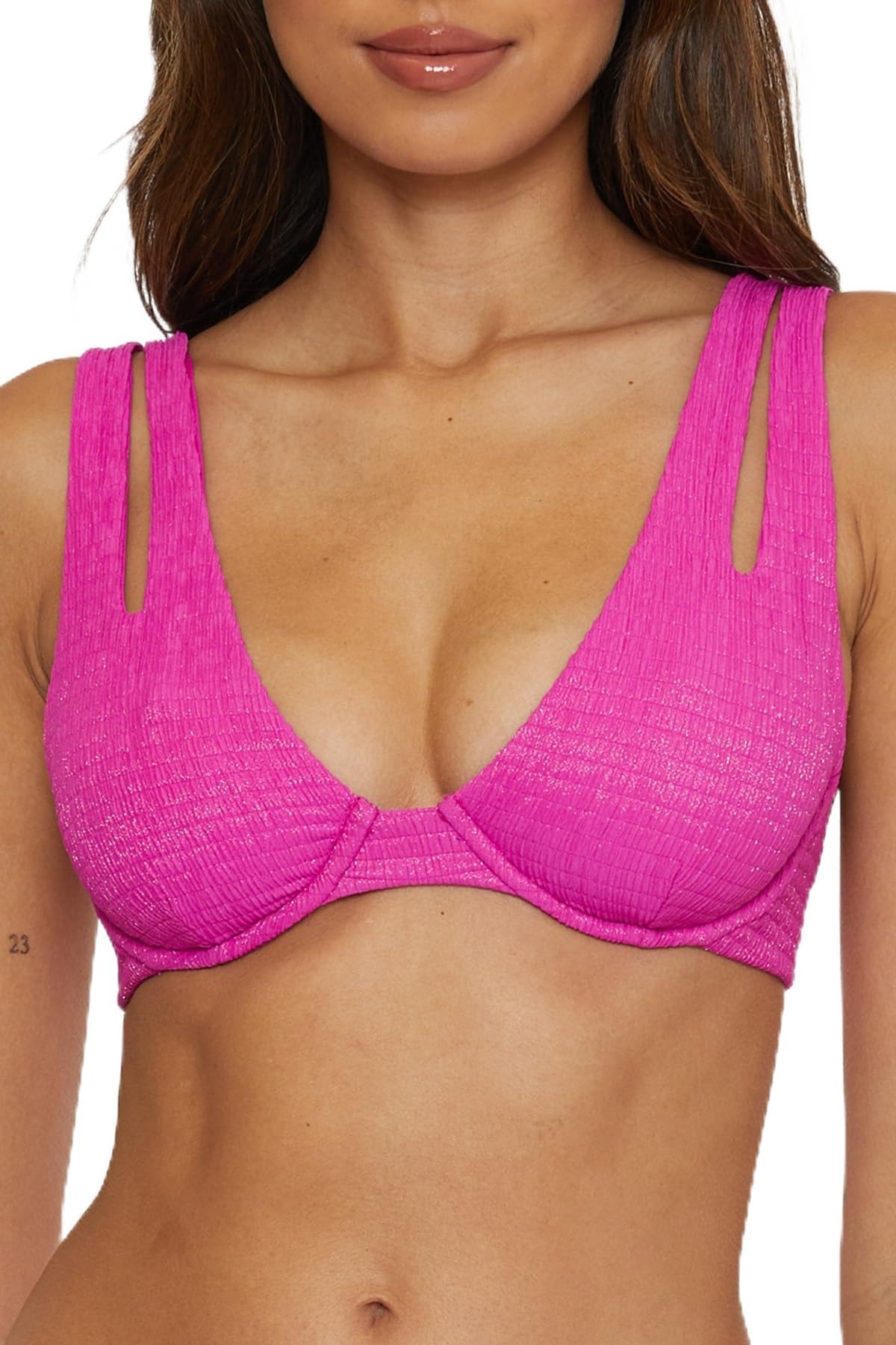 BECCA Women's Adjustable Luminous Underwire Bikini Top - Swimwear Separates for Beach, Pool & Summer Vacation