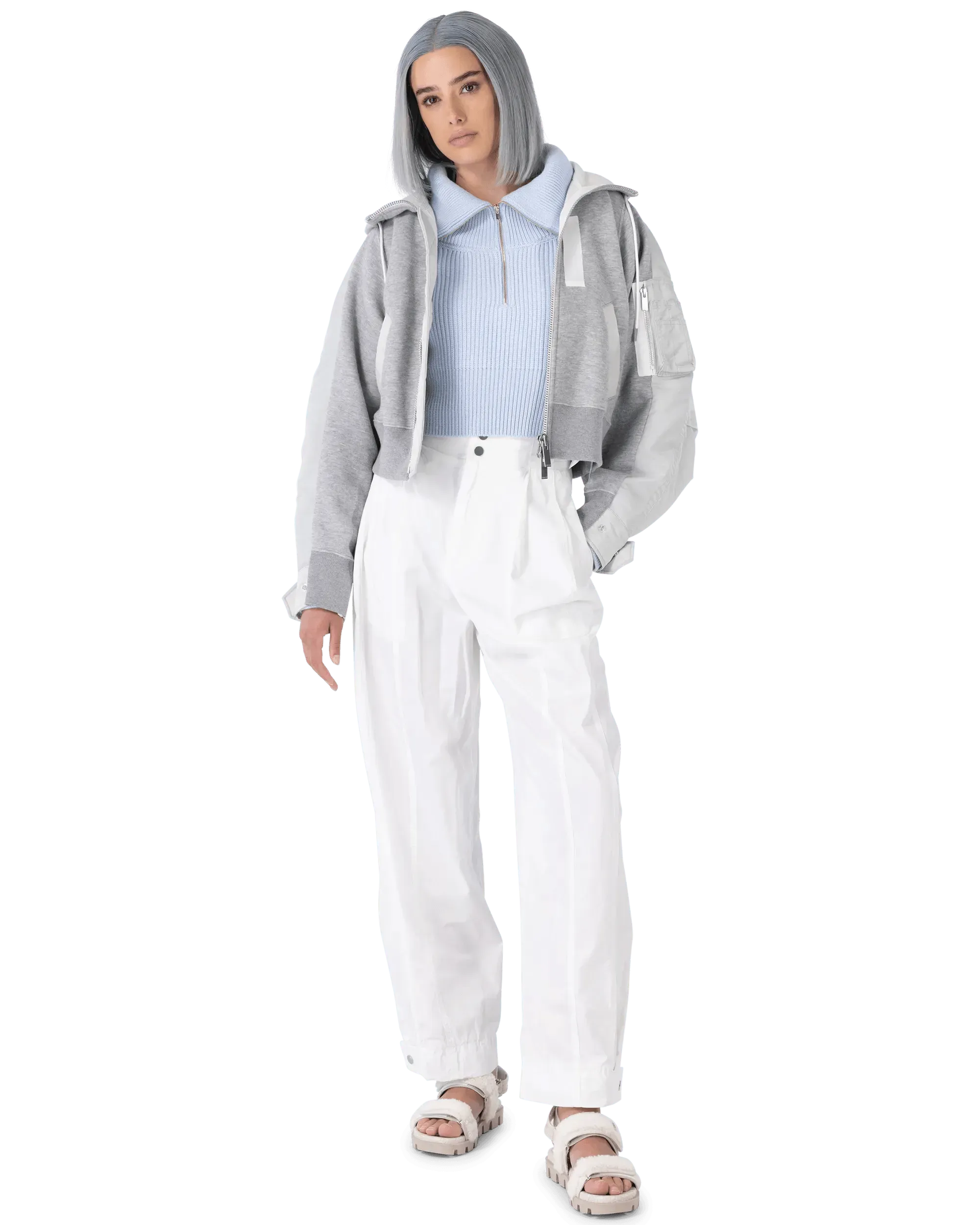 Double Pleated Cotton Pants for Women - Comfortable High Waisted Trousers for Office, Travel & Casual Wear | Breathable Stretch Work Pants