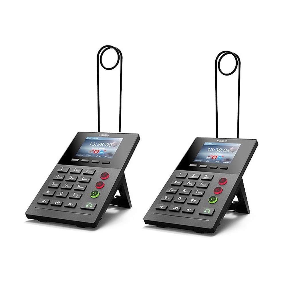 Fanvil X2P Professional VoIP Call Center Phone with PoE, Color LCD Display & 2 SIP Lines - 2-Pack for Office Business Communication & Customer Service Support
