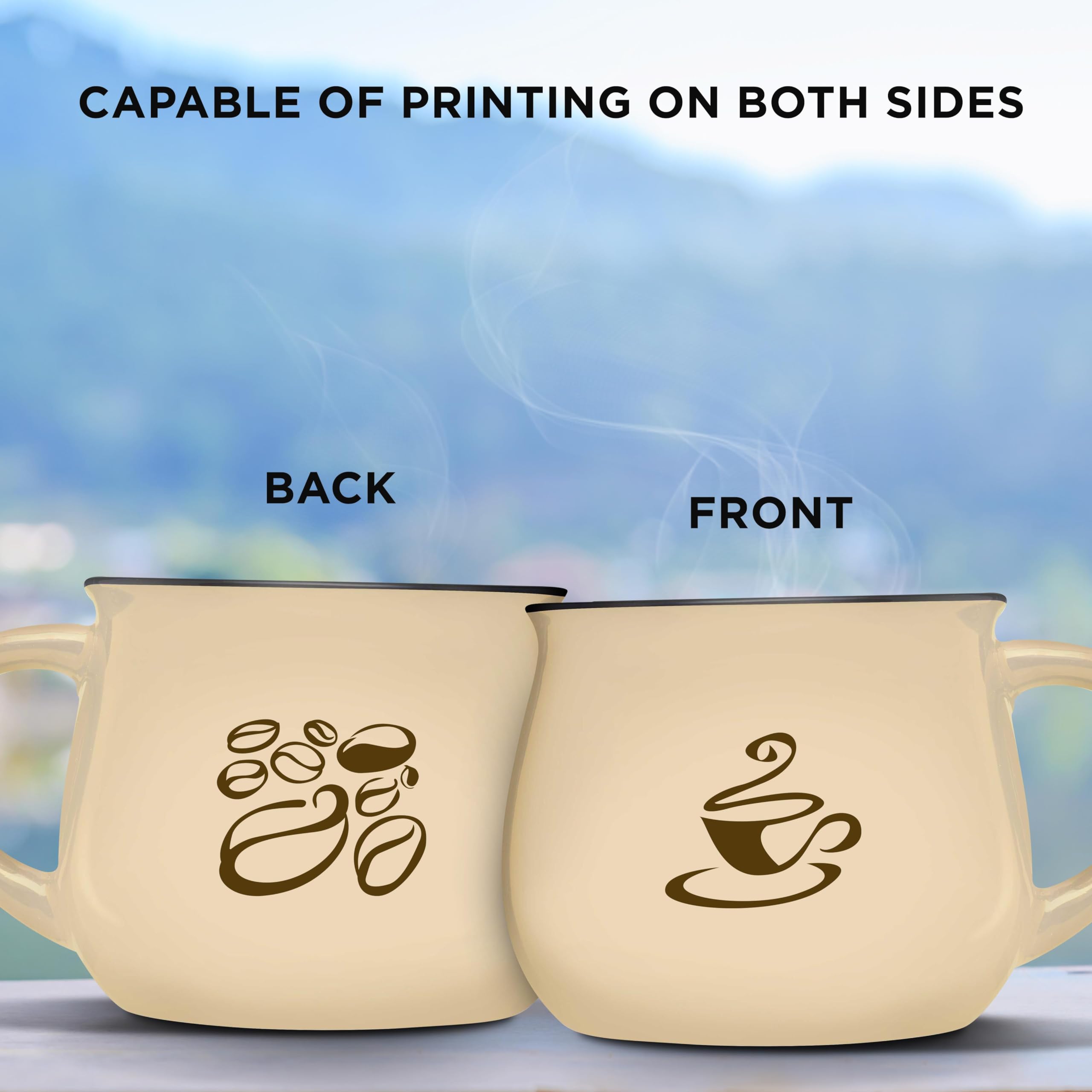 Personalized 12 oz Glazed Campfire Coffee Mugs - Bulk Set of 50 - Custom Ceramic Mugs for Coffee, Tea, Hot Chocolate & Espresso - Perfect for Cafes, Restaurants, Camping & Gifts - Cream Color