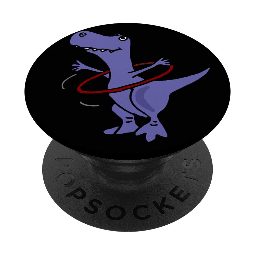 Funny T-Rex Dinosaur Hula Hoop PopSocket Grip - Swappable PopGrip for Phones & Tablets - Perfect for Daily Use, Travel, and Selfies