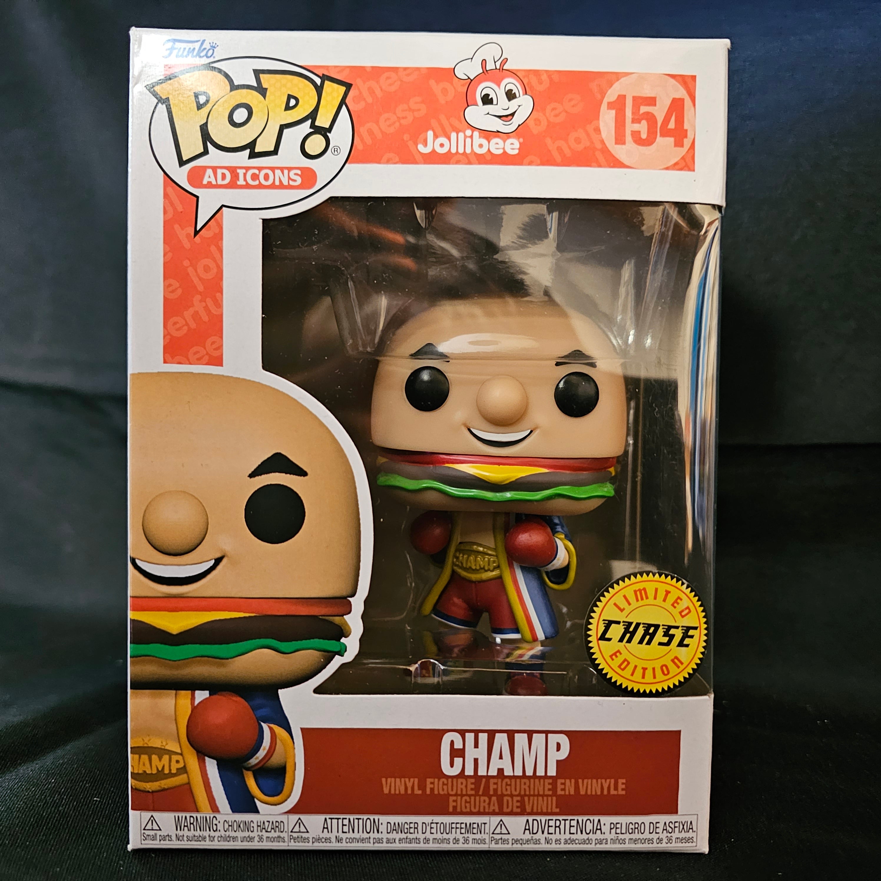 Ad Icons Pop! Vinyl Figure Metallic Champ Chase Jollibee #154 - Limited Edition Collectible for Fast Food Fans & Pop Culture Enthusiasts