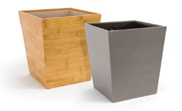 Eco-Friendly Bamboo Flare Waste Basket - 14 Quart (4-Pack) for Home, Office & Bathroom Trash Can - Sustainable & Stylish Waste Bin for Kitchen, Bedroom & Dorm Room