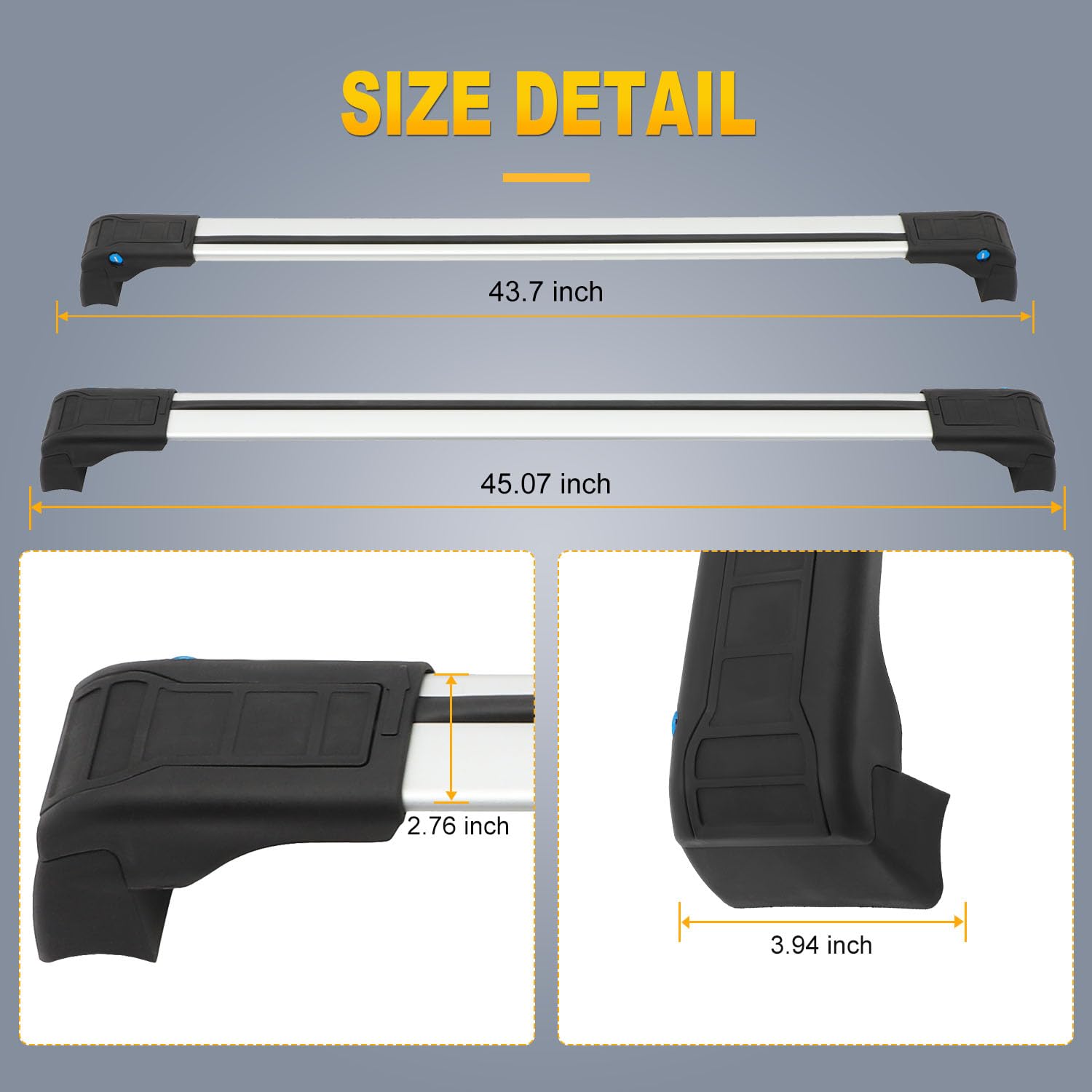 OCPTY Universal Roof Rack Cross Bars for Mazda CX-5 2013-2017 | Heavy Duty Aluminum Cargo Carrier for Camping, Fishing, Biking & Outdoor Adventures | Perfect for Road Trips & Active Lifestyles