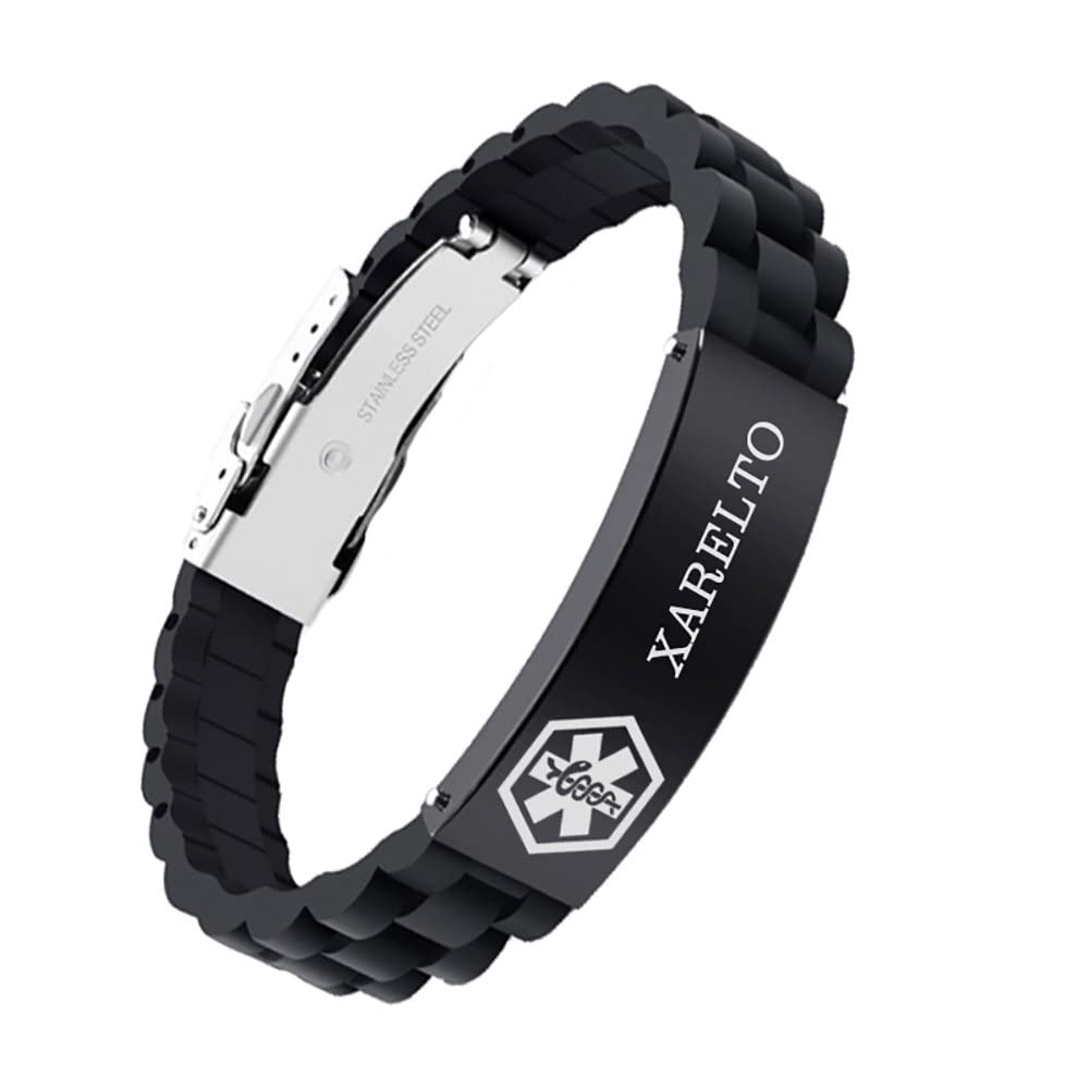 Adjustable Medical Alert Bracelet for Men & Women - Free Engraving, 8.5 Inch Sport Silicone Medical ID Bracelet | Perfect for Emergency Health Identification, Outdoor Activities & Daily Wear