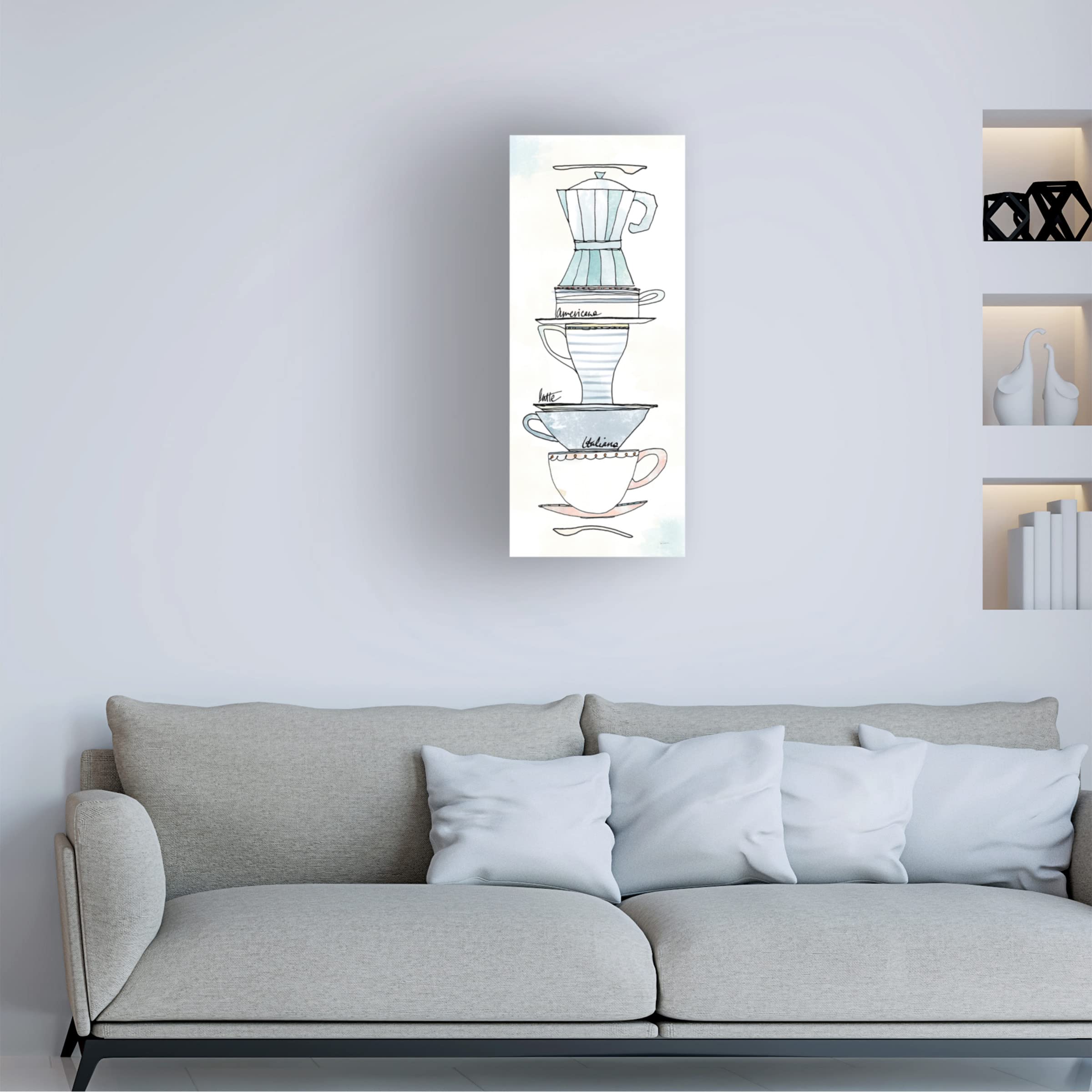 Trademark Fine Art 'Good Brew X Pastel' Canvas Wall Art by Sue Schlabach - Vibrant Coffee Painting for Modern Home & Office Decor