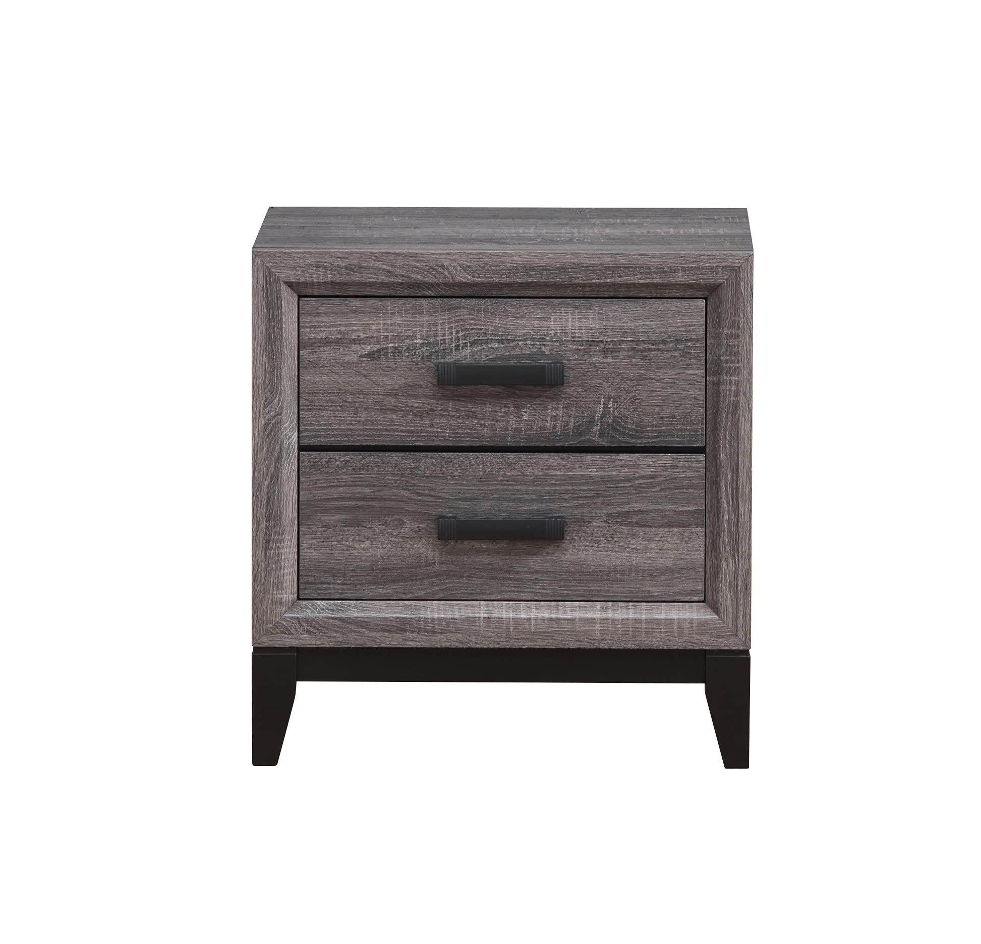 Modern Grey Nightstand with Storage - Solid Wood Bedside Table for Bedroom, Living Room & Office - Global Furniture USA