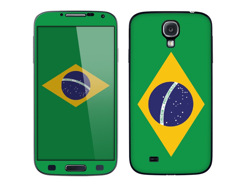 Brazil Flag Design Protective Skin Cover for Samsung Galaxy S4 - Green Case for Phone Protection & Patriotic Style | Perfect for Travel, Sports Events & National Pride Display