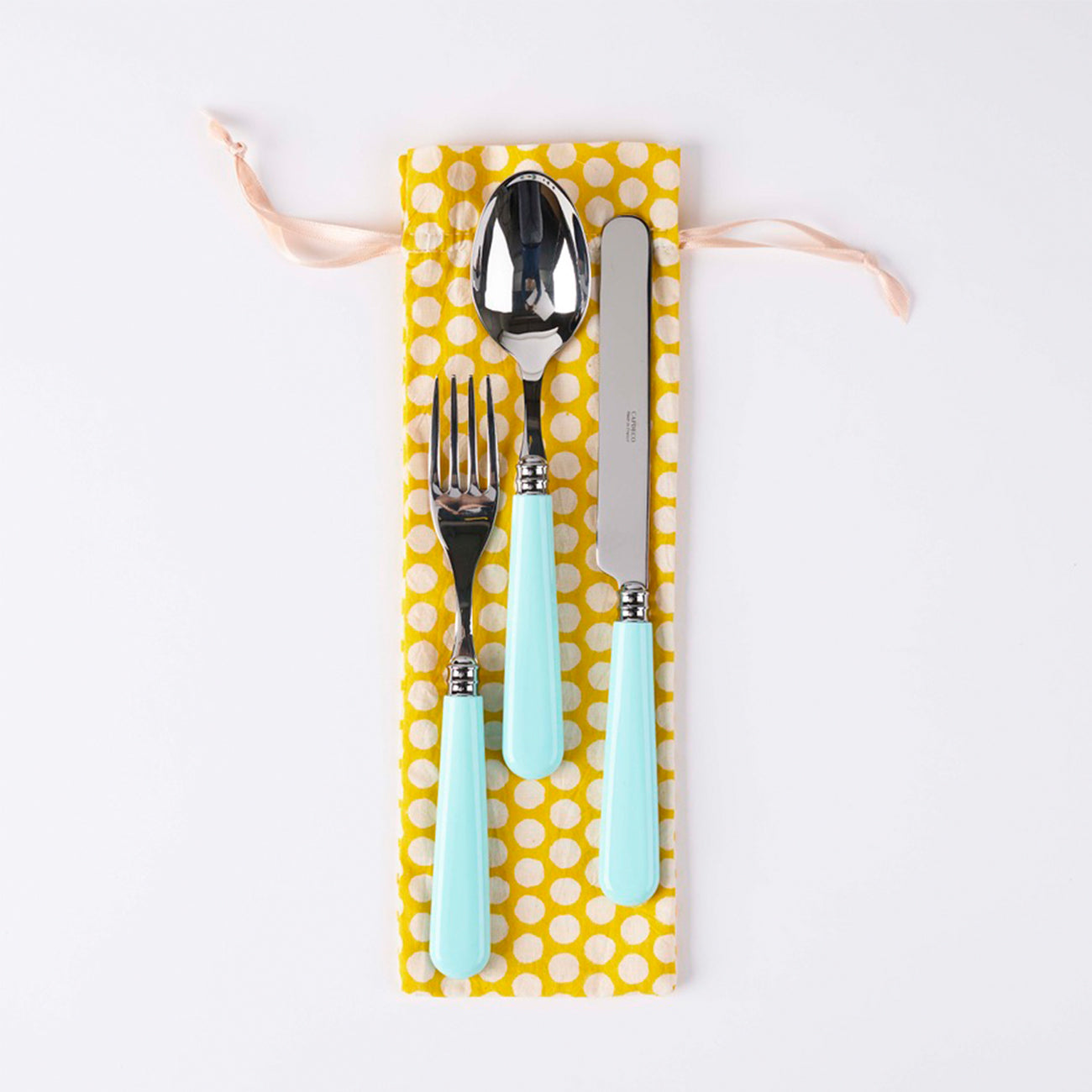 Premium 3-Piece Cutlery Set in Aqua - Stainless Steel Knife, Fork & Spoon for Dining, Kitchen & Travel - Perfect for Home, Restaurant & Outdoor Use