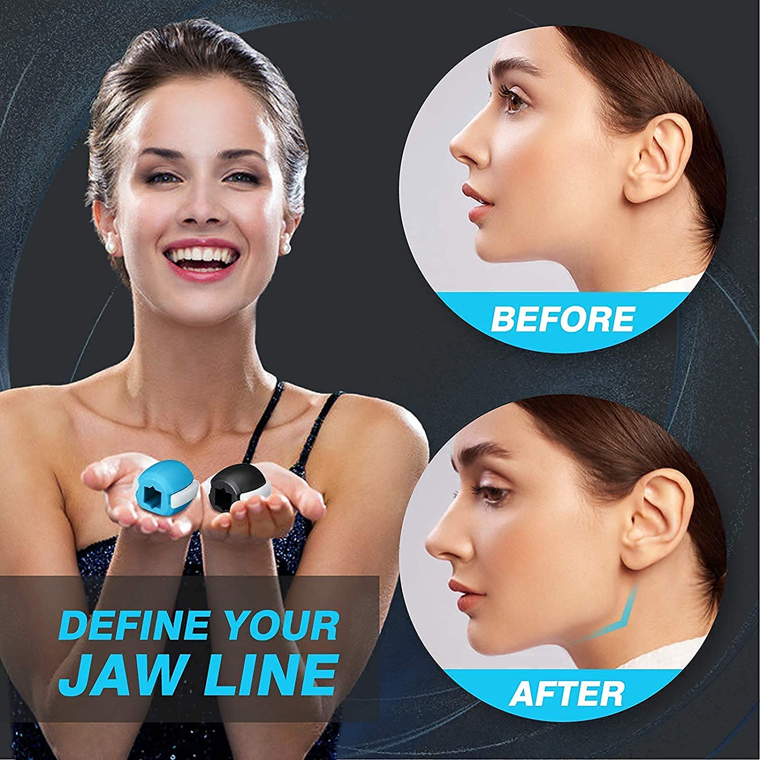 DIYASHI® Jaw Exerciser for Women & Men – Jawline Toner & Face Slimming Workout Ball – Reduce Stress & Cravings – Multi Color – Perfect for Home Gym, Office Stress Relief & Travel Fitness