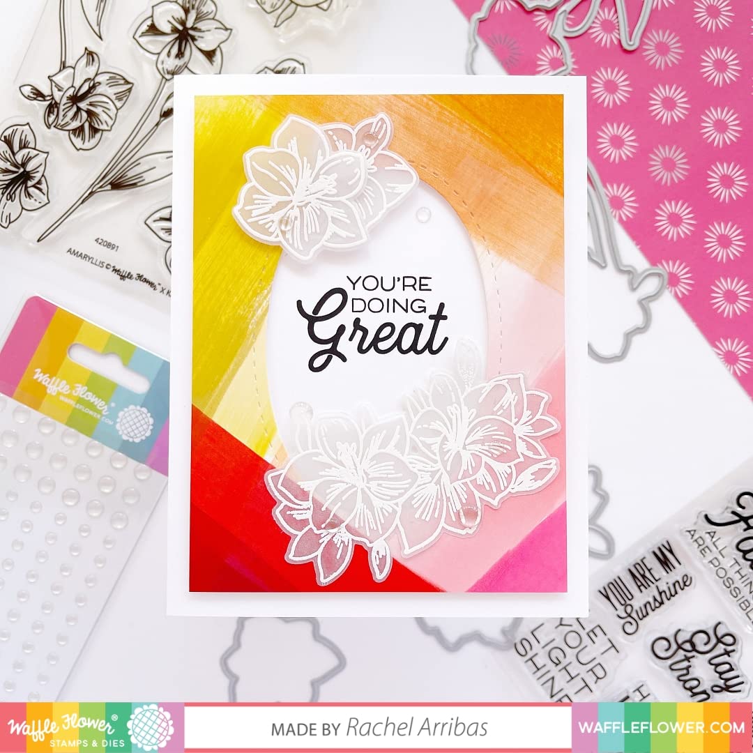 Waffle Flower Amaryllis Matching Die Set for Stamping - Compatible with Amaryllis Stamp Set by Karla Jodoin | Perfect for Card Making, Scrapbooking & DIY Paper Crafts