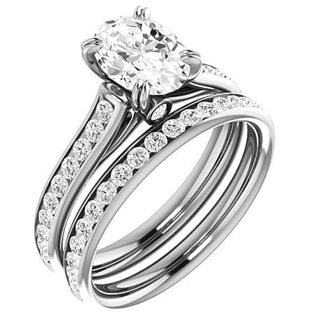 3 CT Oval Colorless Moissanite Engagement Ring Set for Women - Sterling Silver Wedding Bridal Set with Solitaire Prong, Anniversary & Promise Gift | Perfect for Proposals, Weddings & Special Occasions