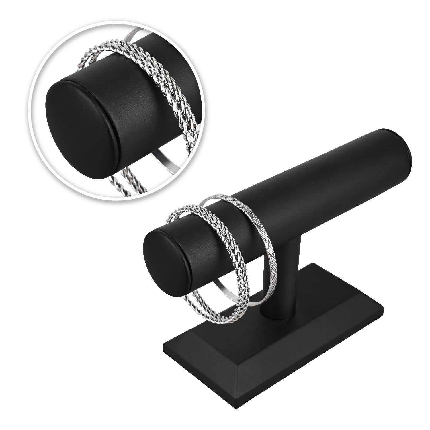 MOOCA PU Leather Jewelry Organizer Stand for Bracelets & Watches - Display & Store