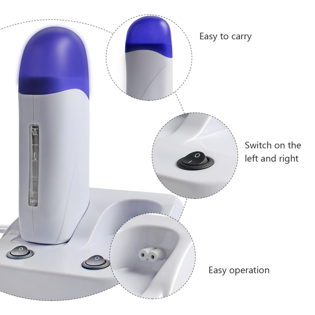 Professional Double Seat Wax Warmer Machine for Hair Removal - Compact & Sturdy Wax Melting Pot with US Plug - Perfect for Home Use, Salons & Spa Treatments