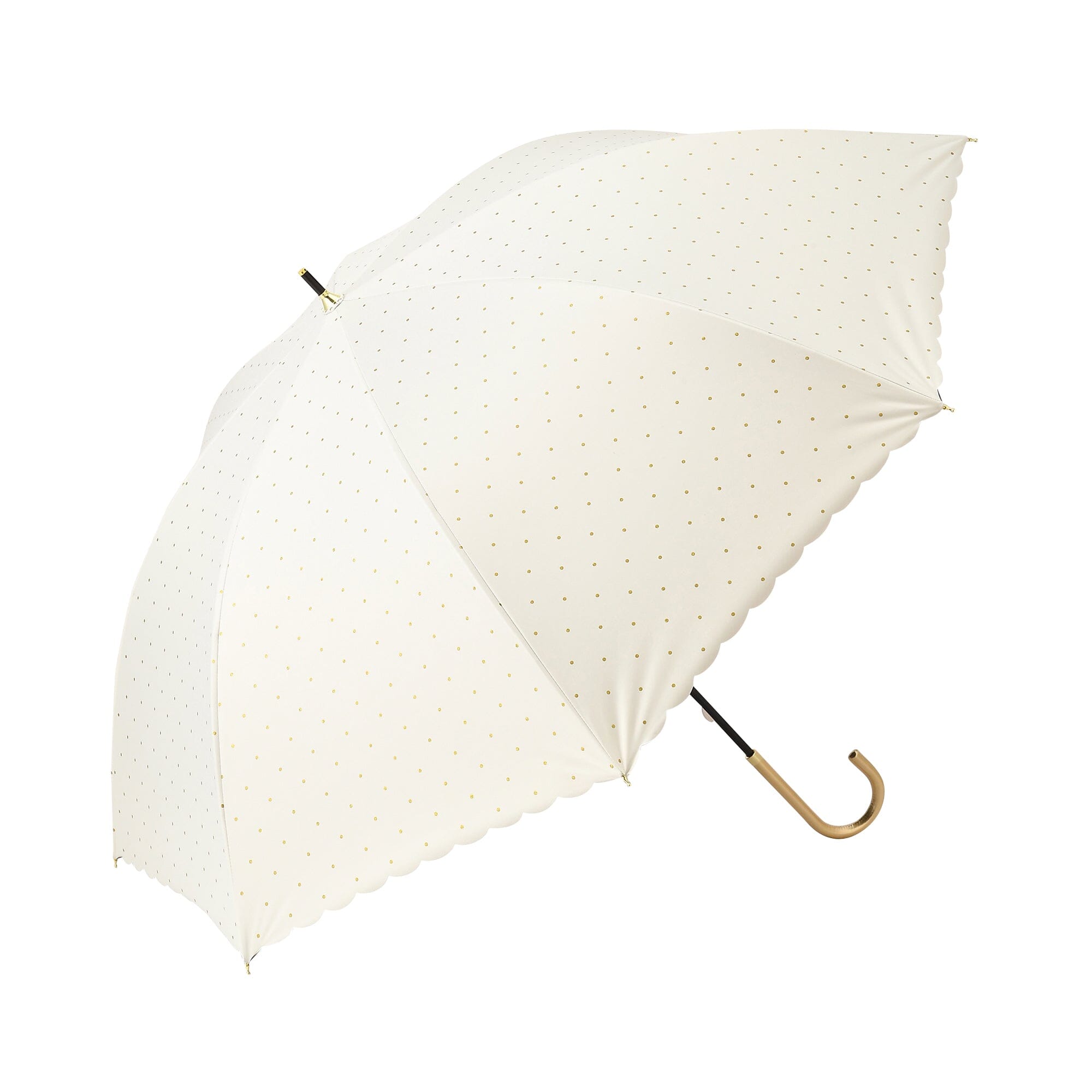 Dot Glitter Heat Cut Long Umbrella 58cm White - UV Protection & Waterproof for Sunny and Rainy Days - Perfect for Beach, Outdoor Events, and Daily Commute