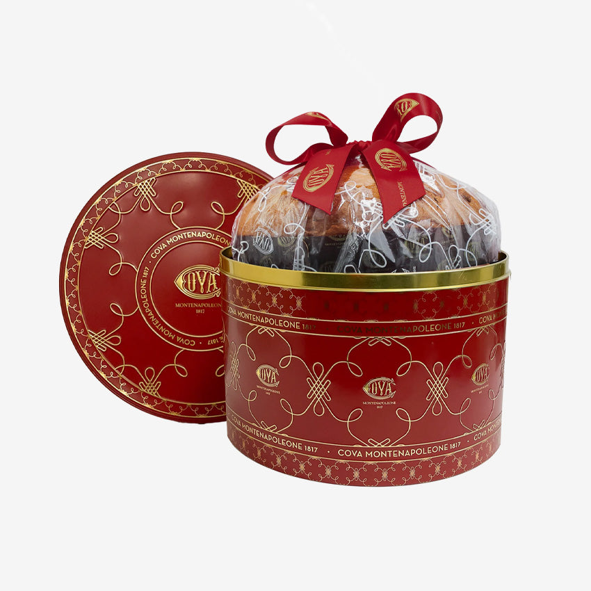 Premium Italian Panettone Cake in Decorative Tin Box - Traditional Holiday Dessert for Christmas & New Year Celebrations