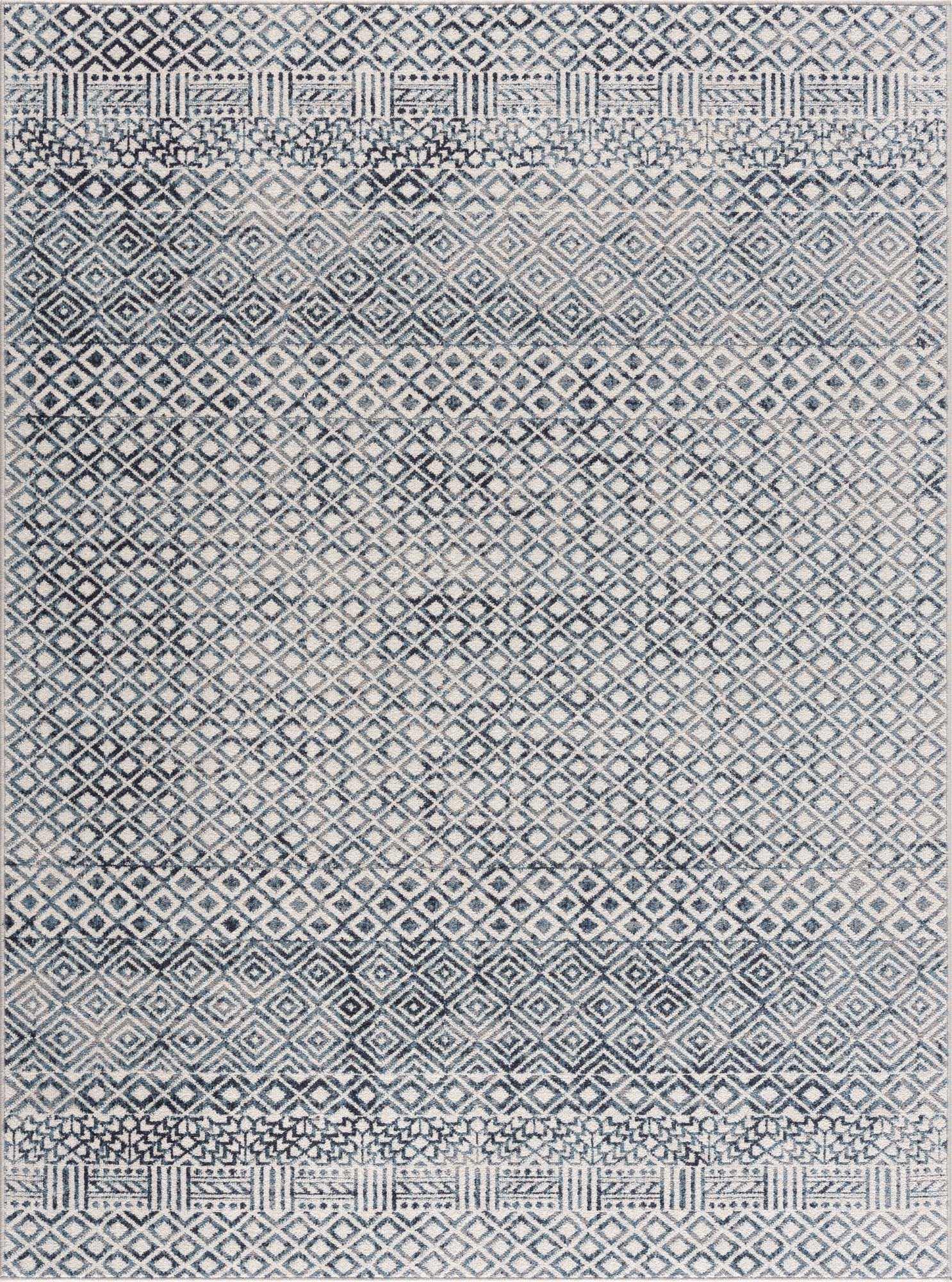 Hauteloom Askeaton Machine Washable Area Rug - Blue & Gray - 5'3
